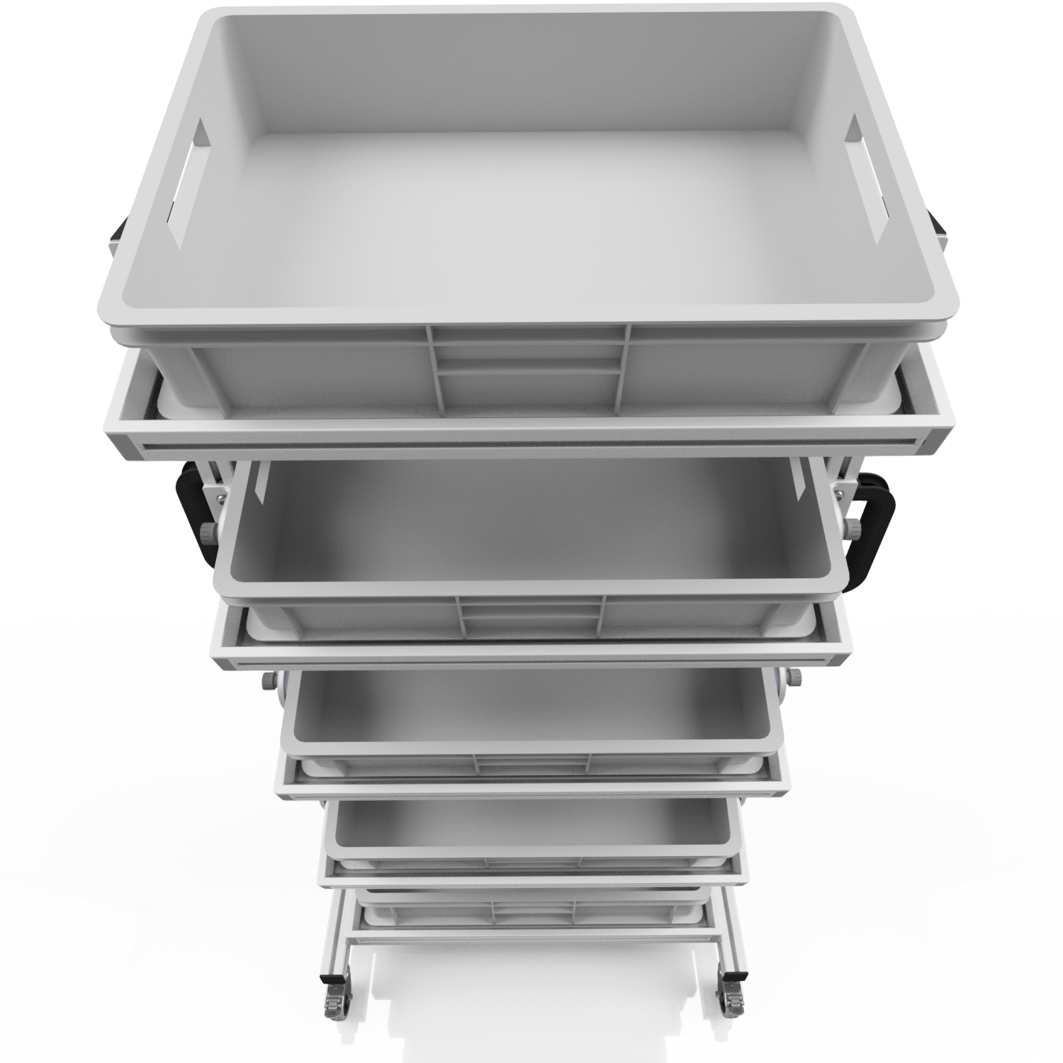 Systemwagen für Eurobehälter 60 x 40 H 134 cm neigbar