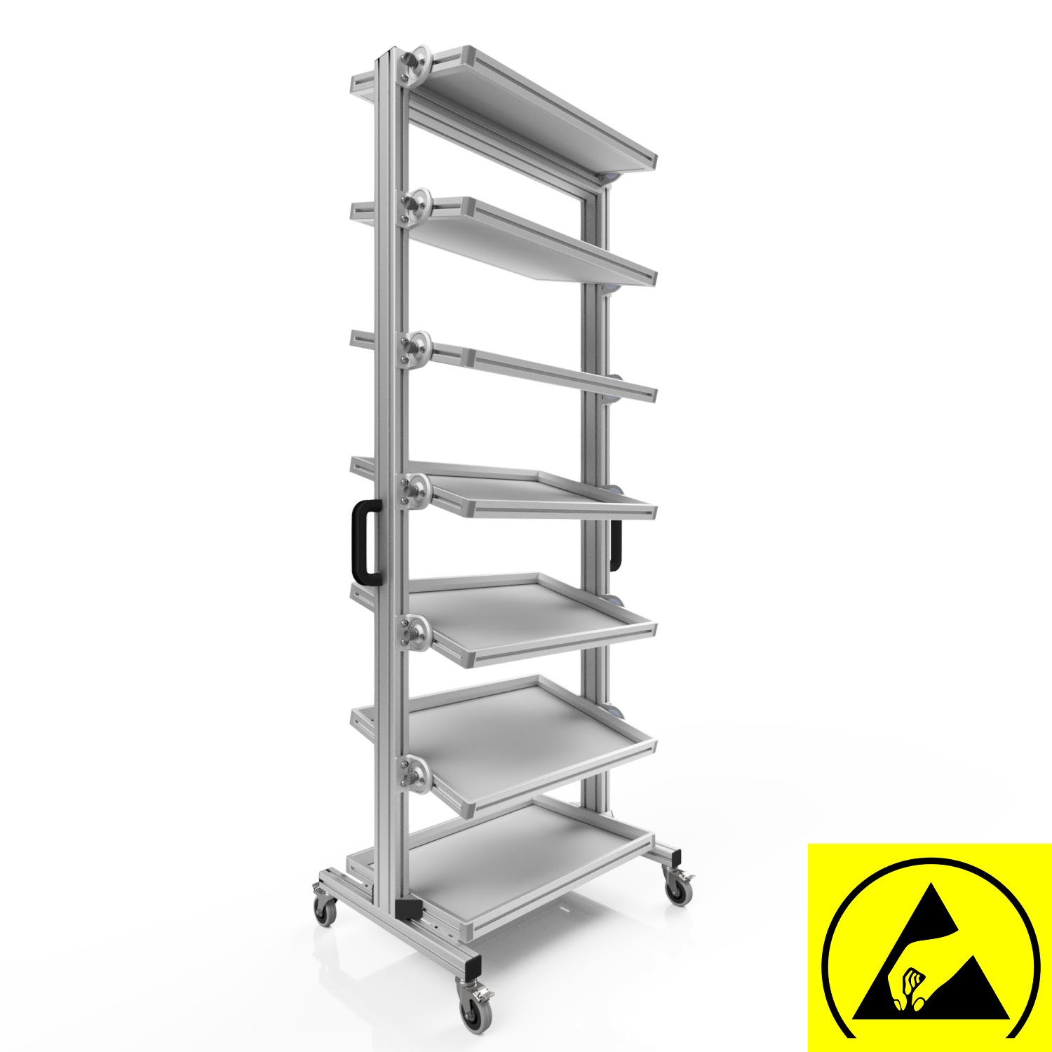 ESD Systemwagen für Eurobehälter 60 x 40 H 200 cm neigbar