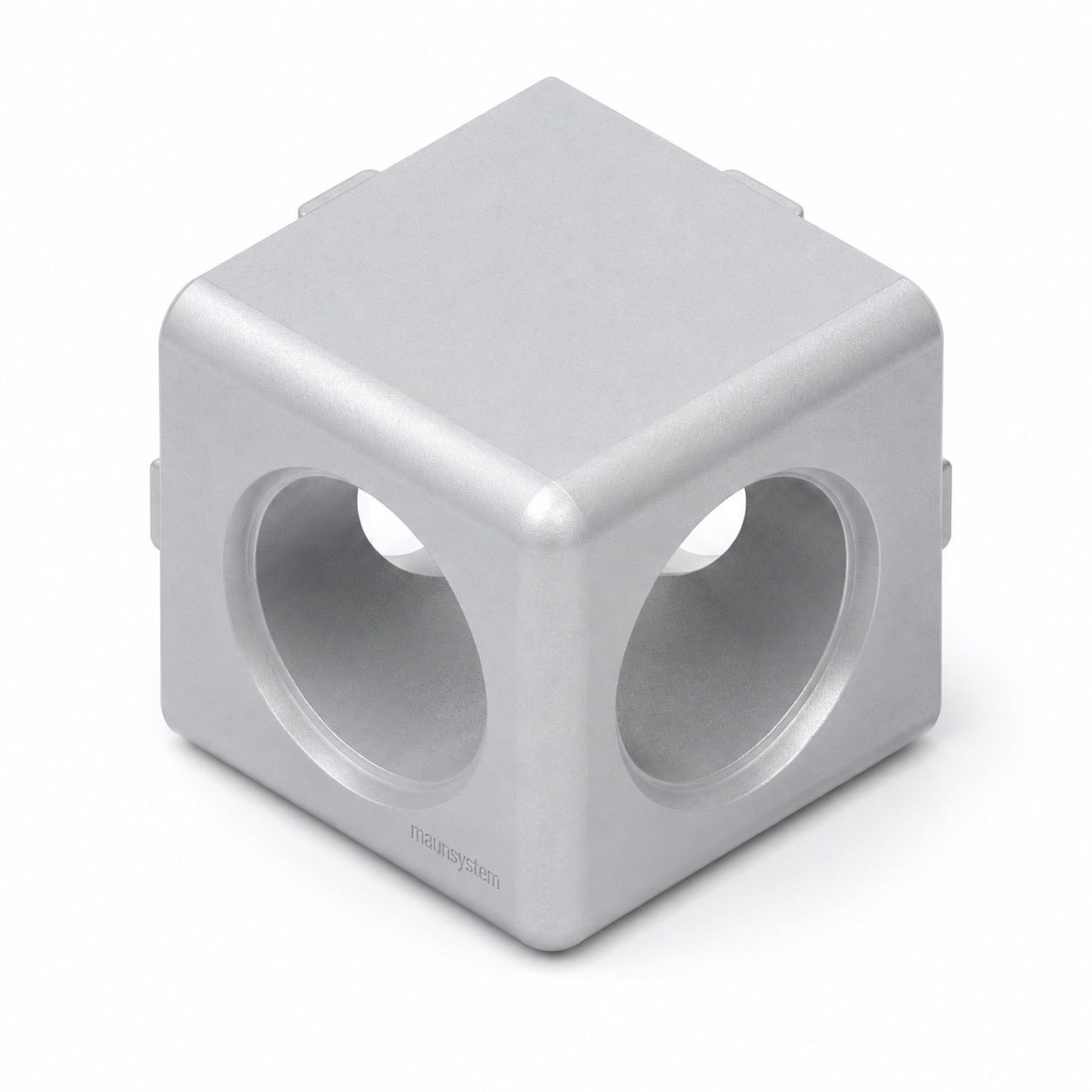Würfel-Verbinder 8 2D 40x40x40, weißaluminium