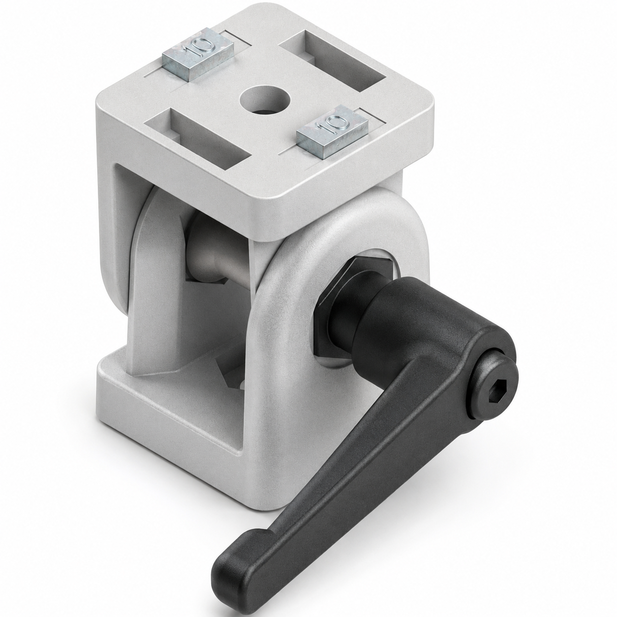 Gelenk 40 mit Klemmhebel, weißaluminium-10