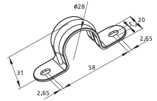 Rohrschelle 180°, verzinkt