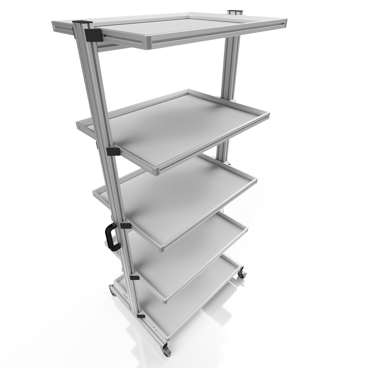 System trolley for Euro containers 80 x 60 H 200 cm without pull-out