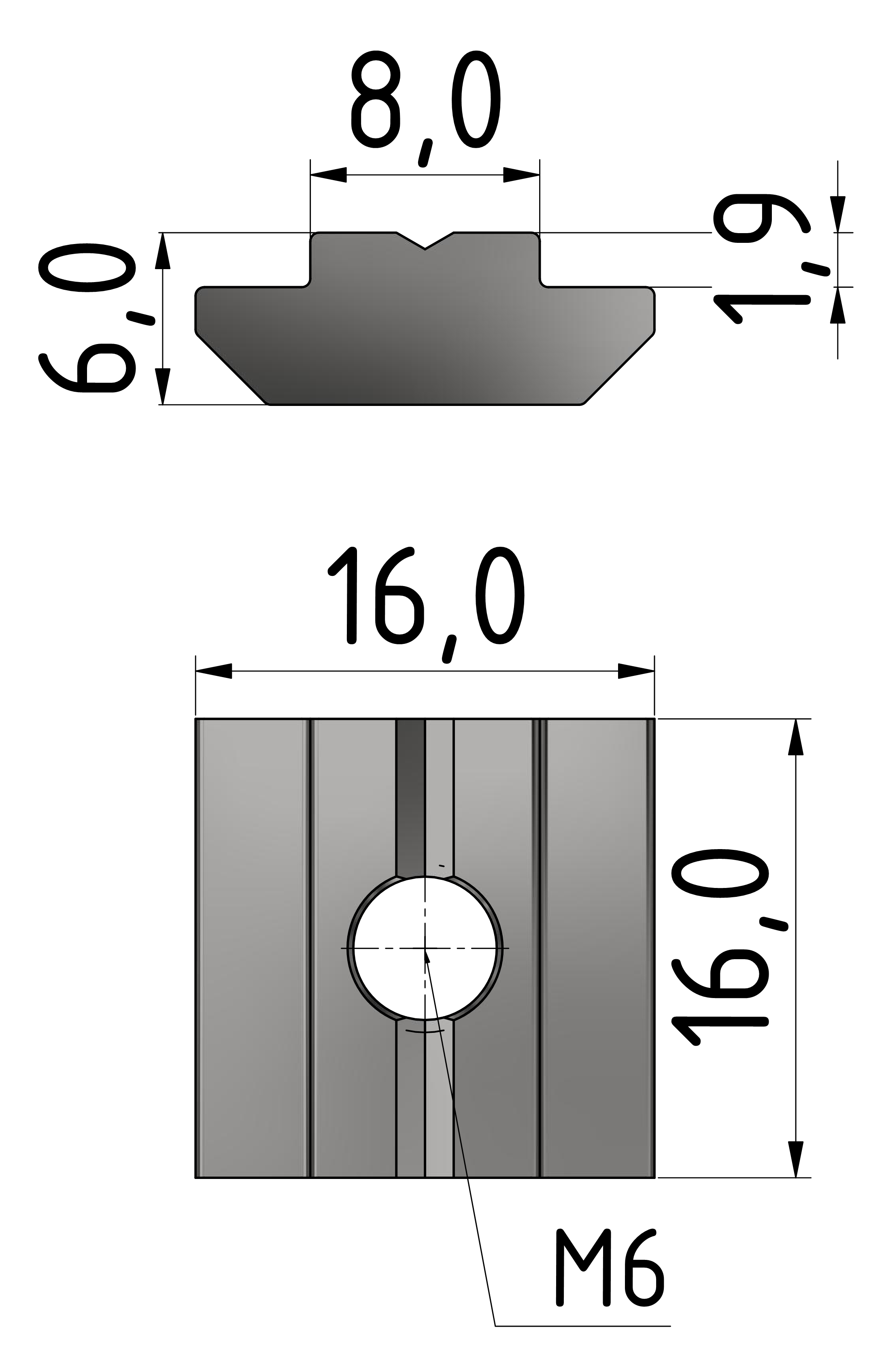 Nutenstein B M6 schwer, verzinkt-8