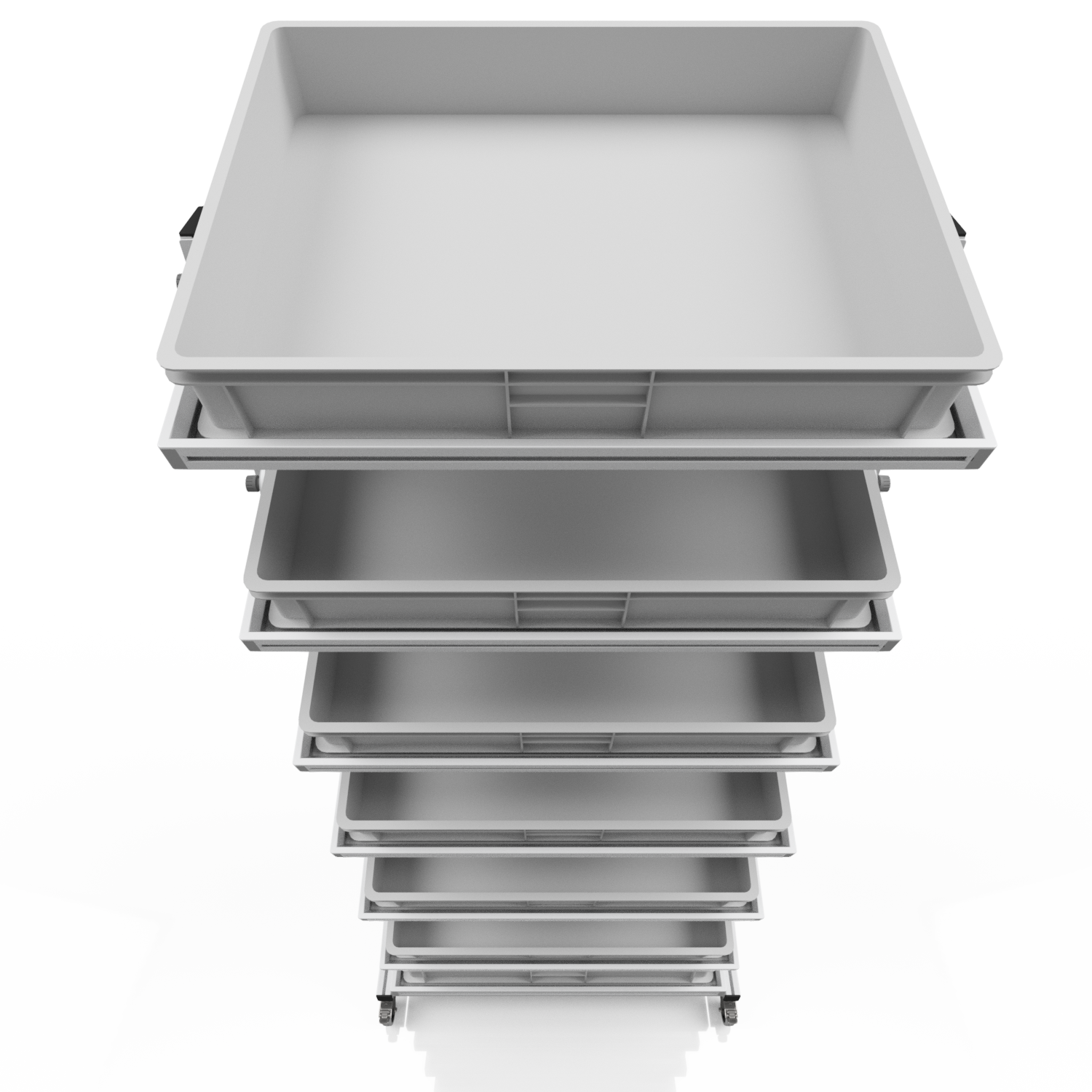 System trolley for Euro containers 80 x 60 H 200 cm tiltable