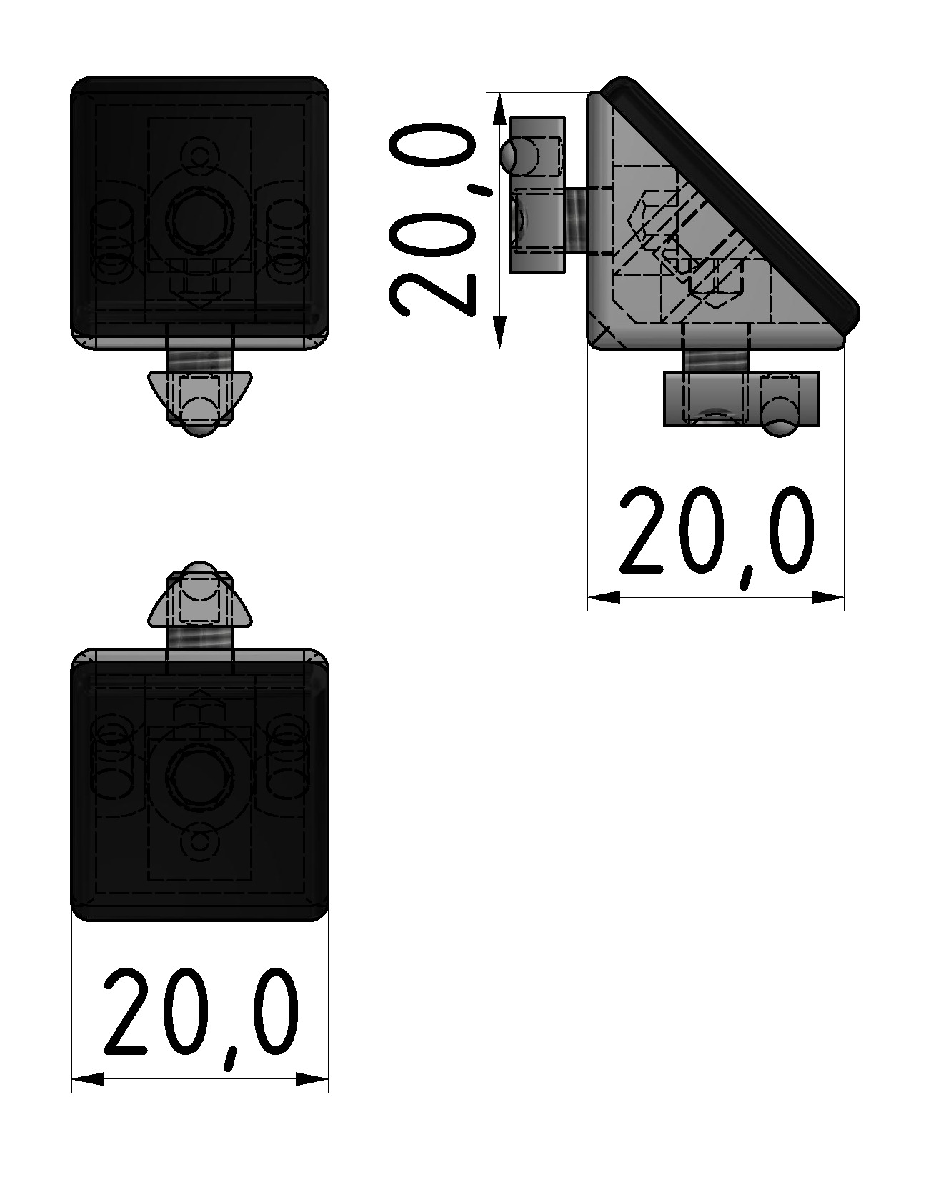 Angle Bracket  Set 5 20x20