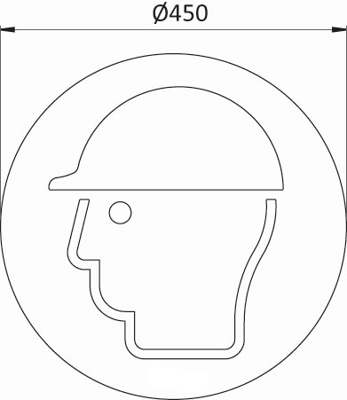 Use head protection Floor sign