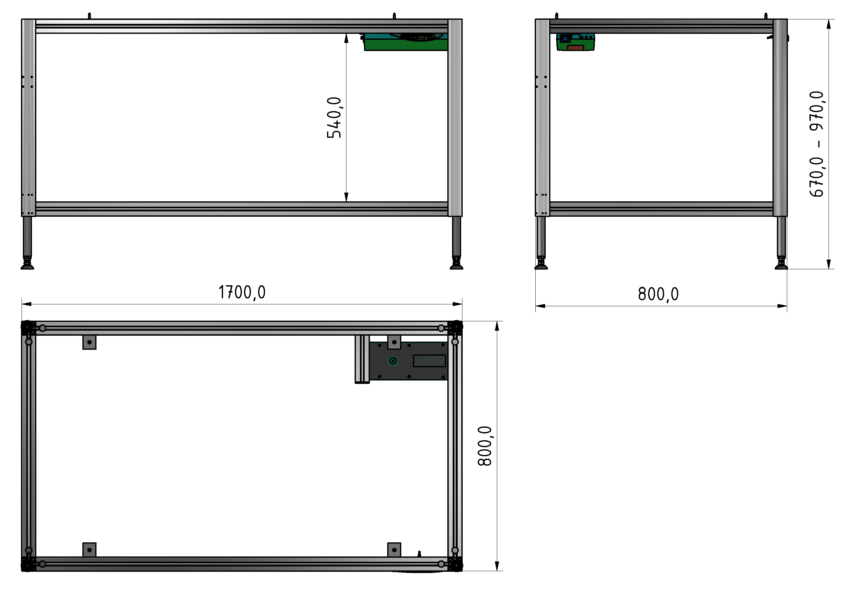 Packing Line ergo table frame