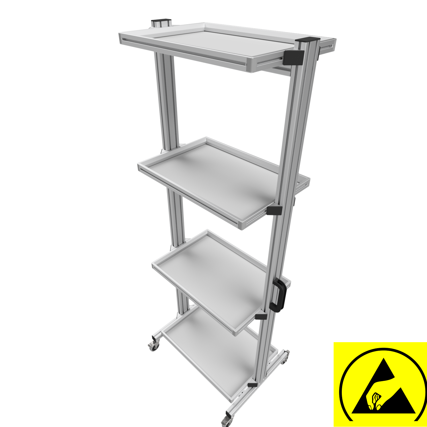 ESD Systemwagen für Eurobehälter 60 x 40 H 200 cm ohne Auszug