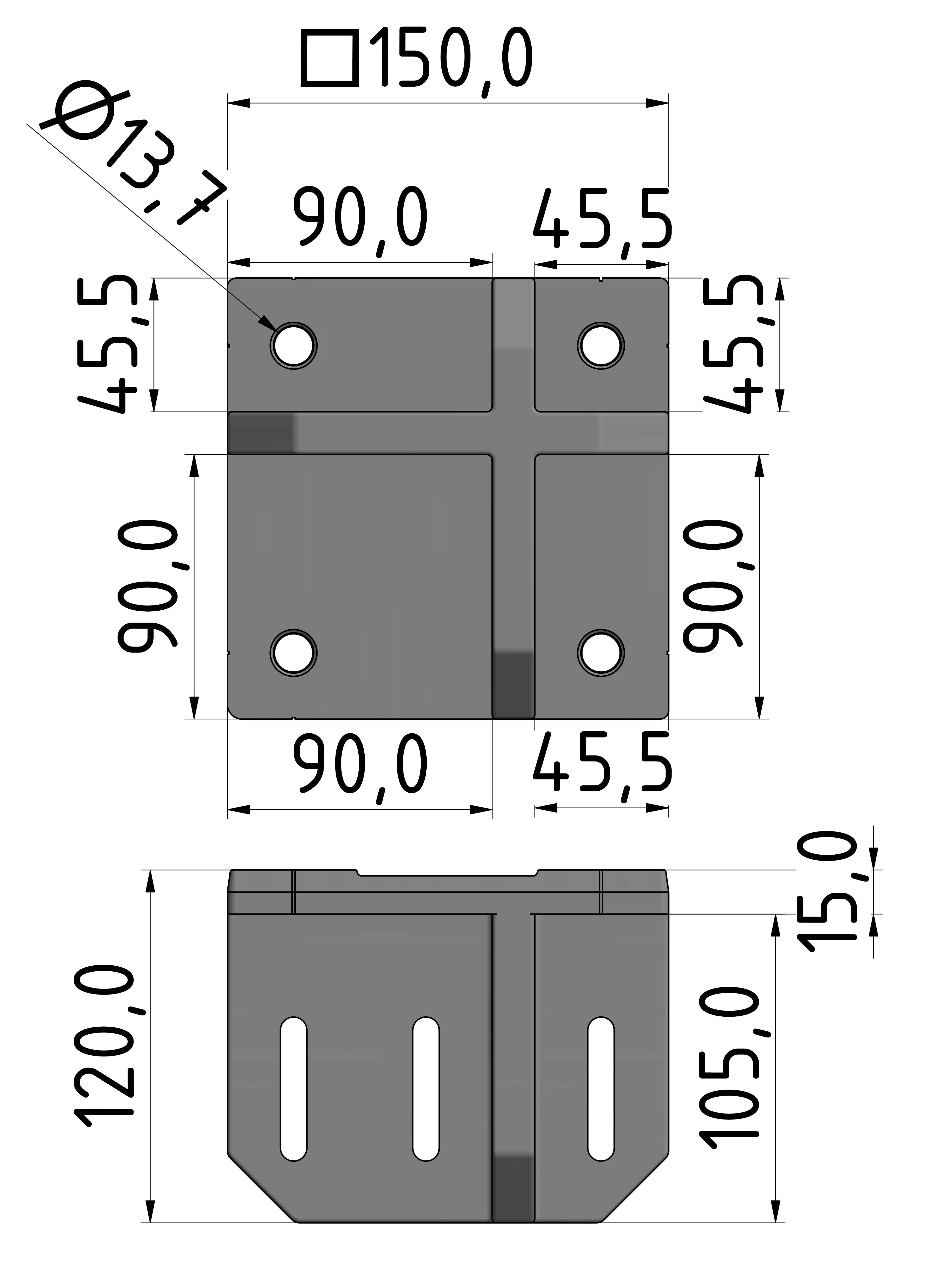 Fusskonsole 45/60-120