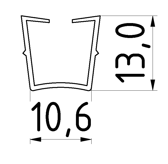 Abdeck- und Einfassprofil 10 schwarz Klemmprofil 32x18-8 Abdeck- und Einfassprofil 10 schwarz Klemmprofil 32x18-8