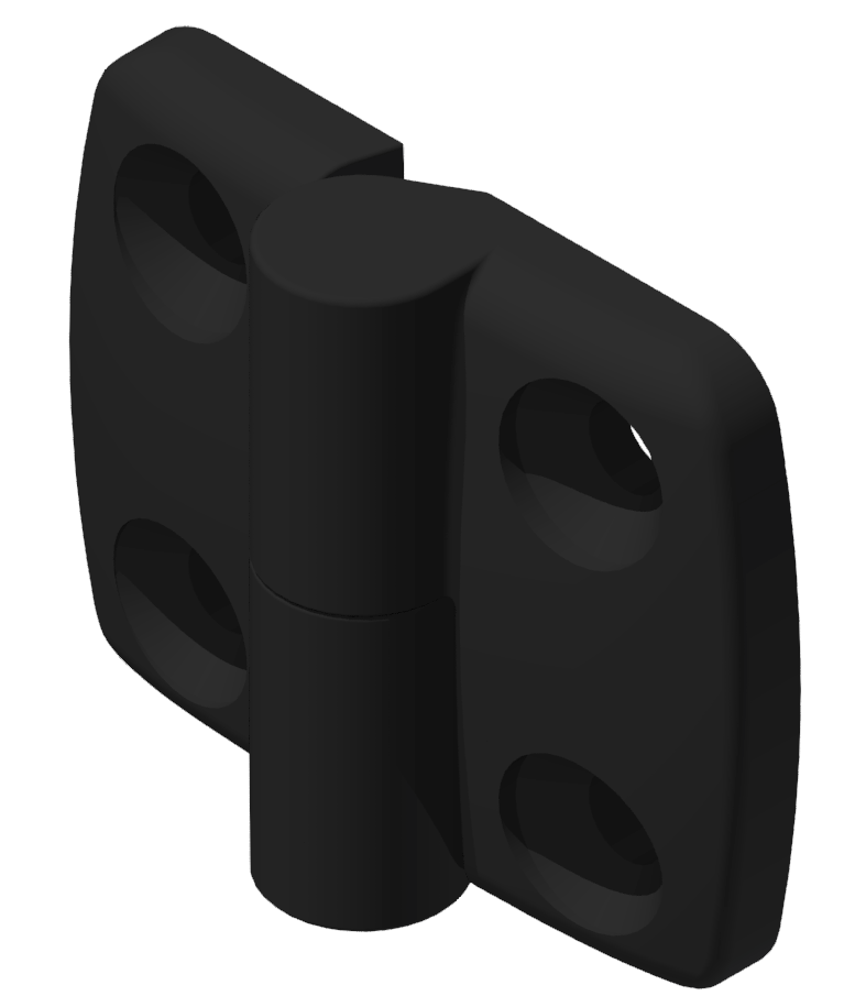 Plastic Combi Hinge left 30x30 PA, black-8