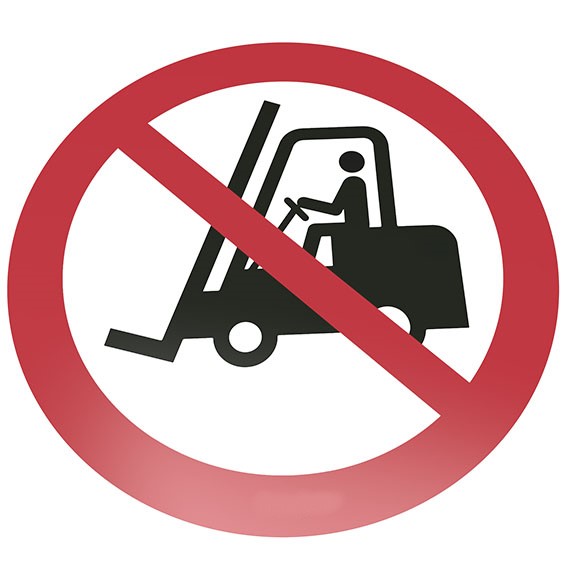 Industrial trucks prohibited Ground sign