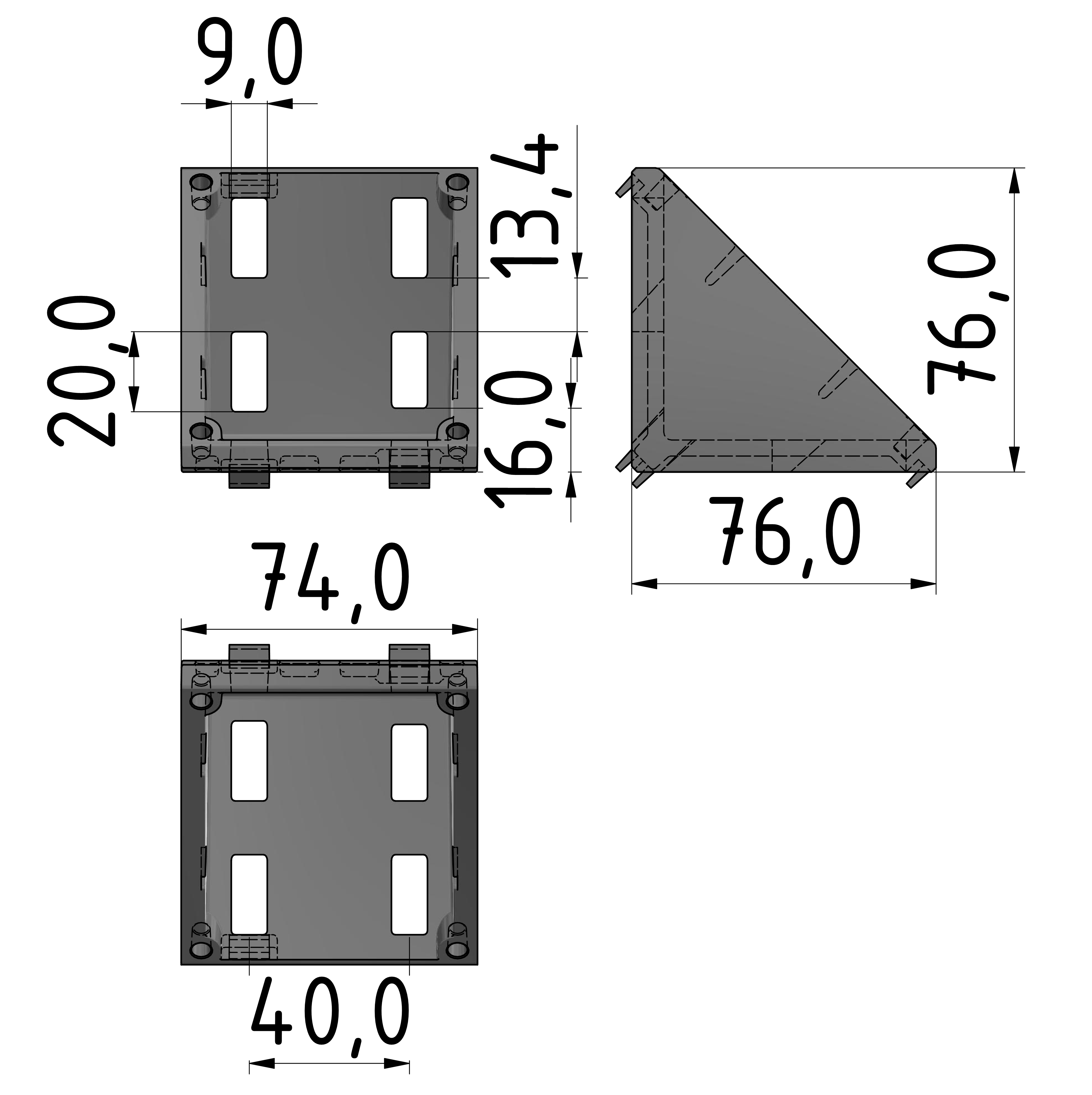 Winkel 80x80, natur-10