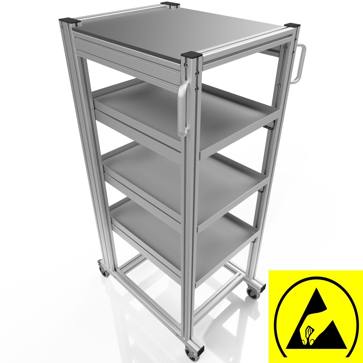 ESD Systemwagen mit Eurobehälter 60x40 H 134 cm