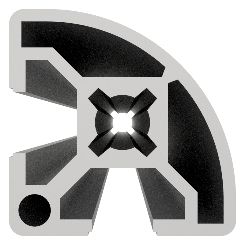 Strebenprofil 30x30 R Strebenprofil 30x30 R