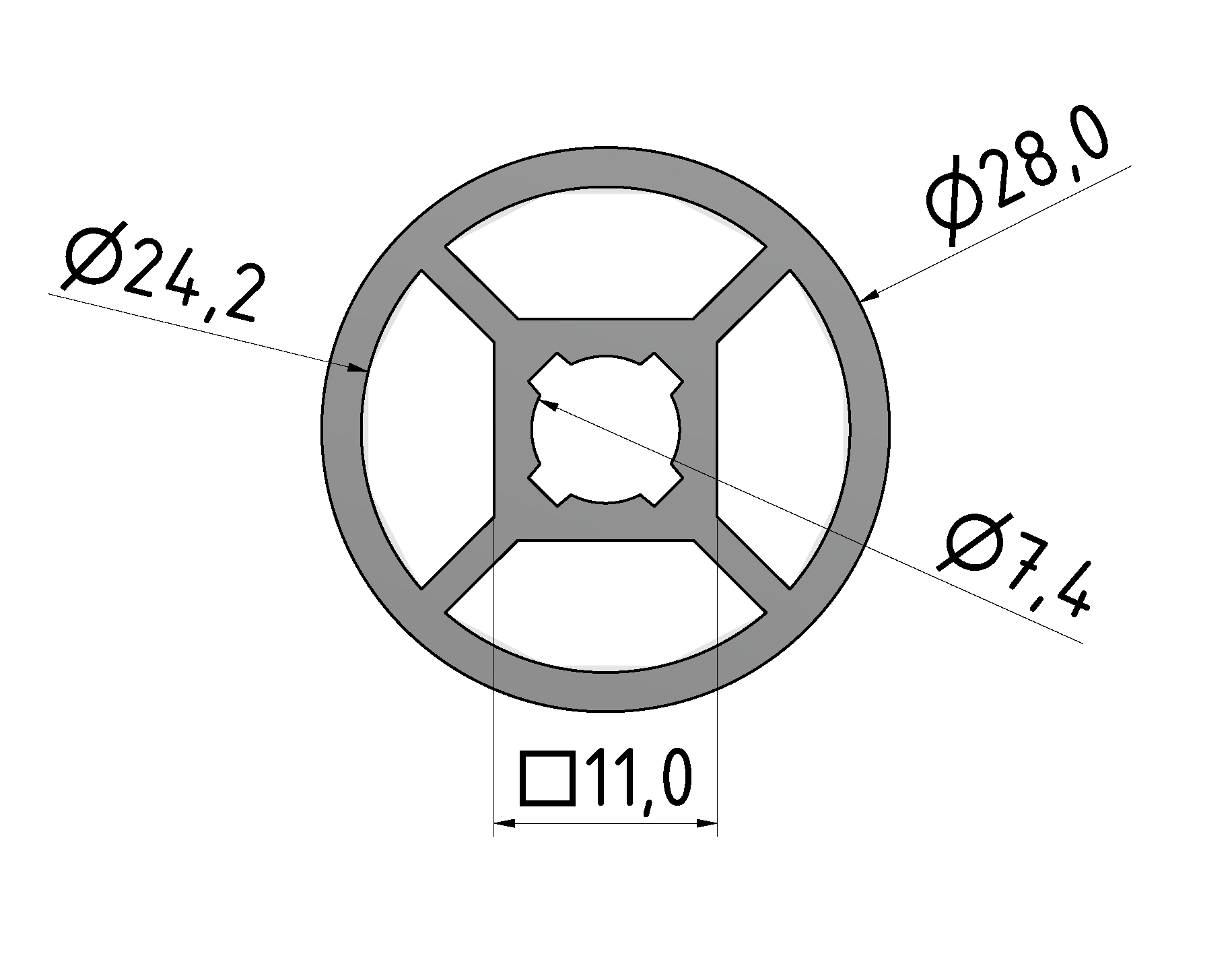 Rohr D 28, natur