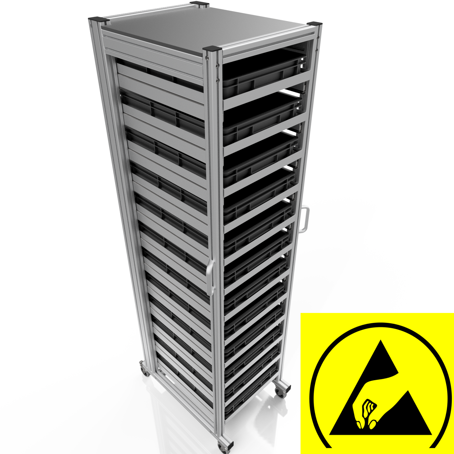 ESD system trolley for Euro containers 60x40 H 200 cm