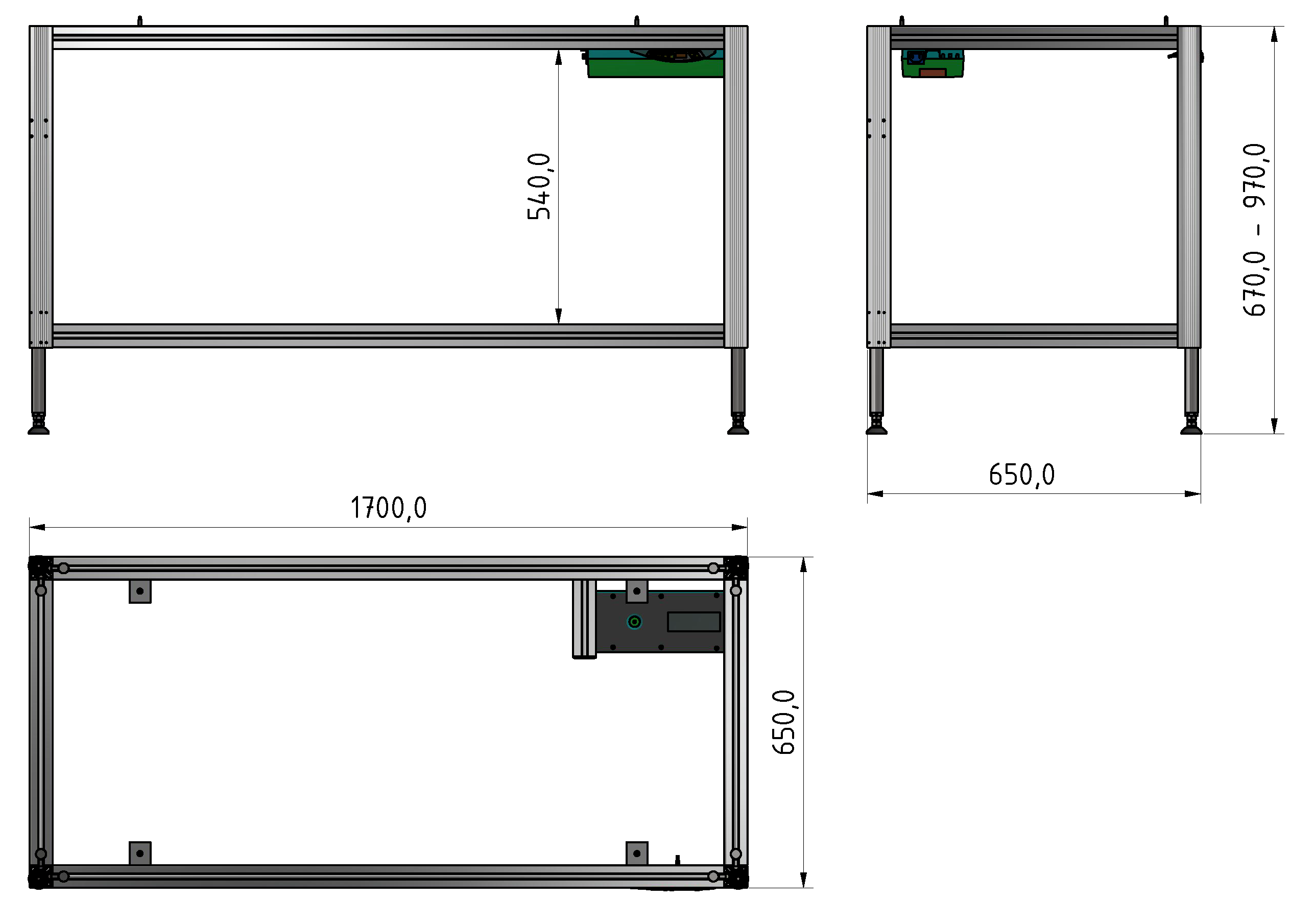 Packing Line ergo table frame