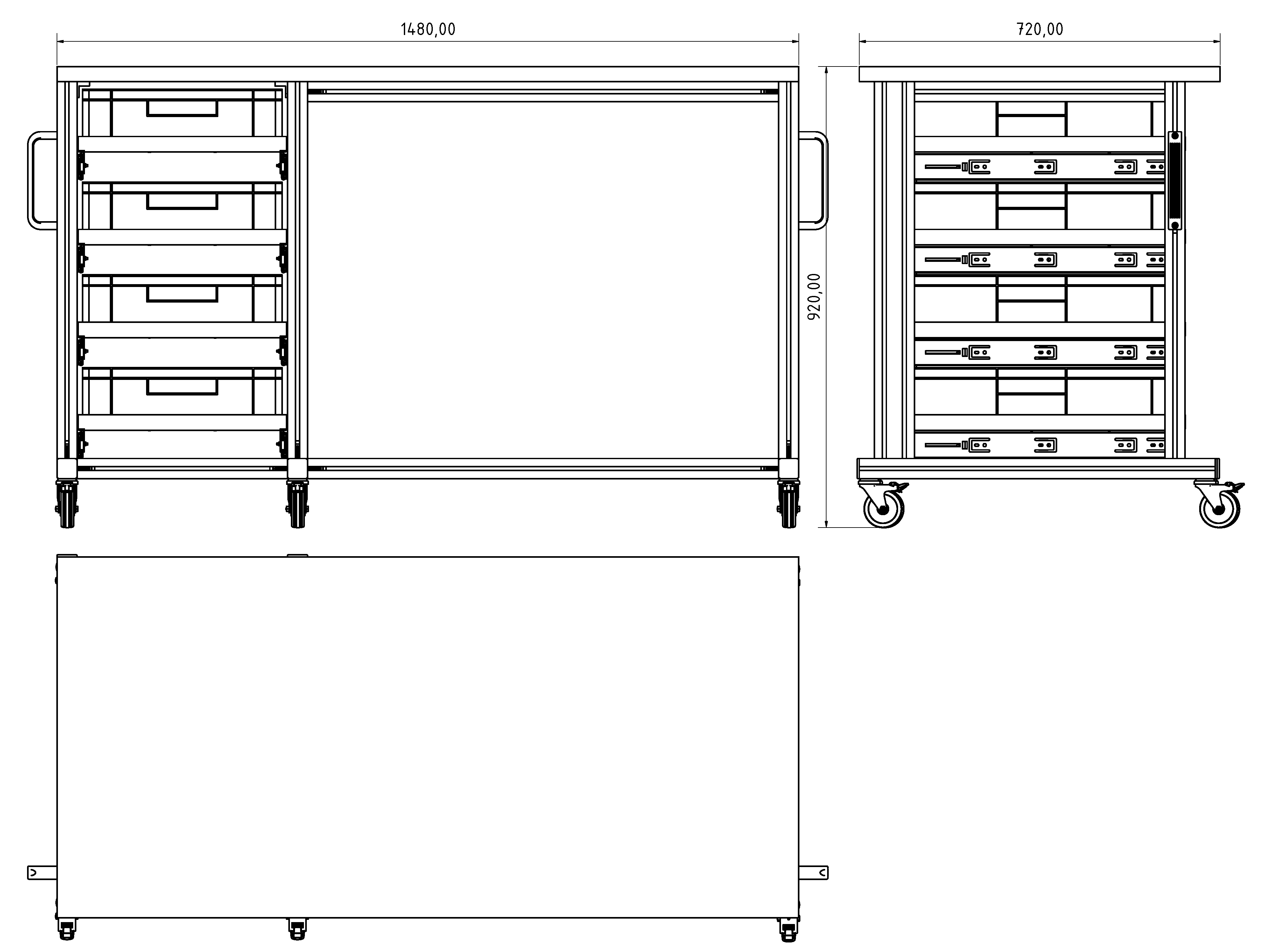 ESD system table Pro 1480x720 mm