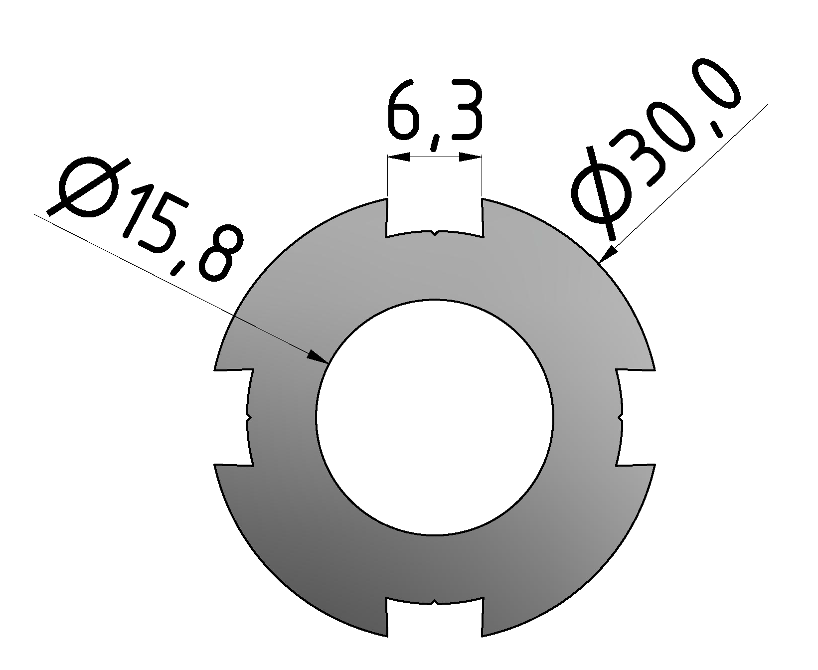 Profilrohr schwer D30, natur