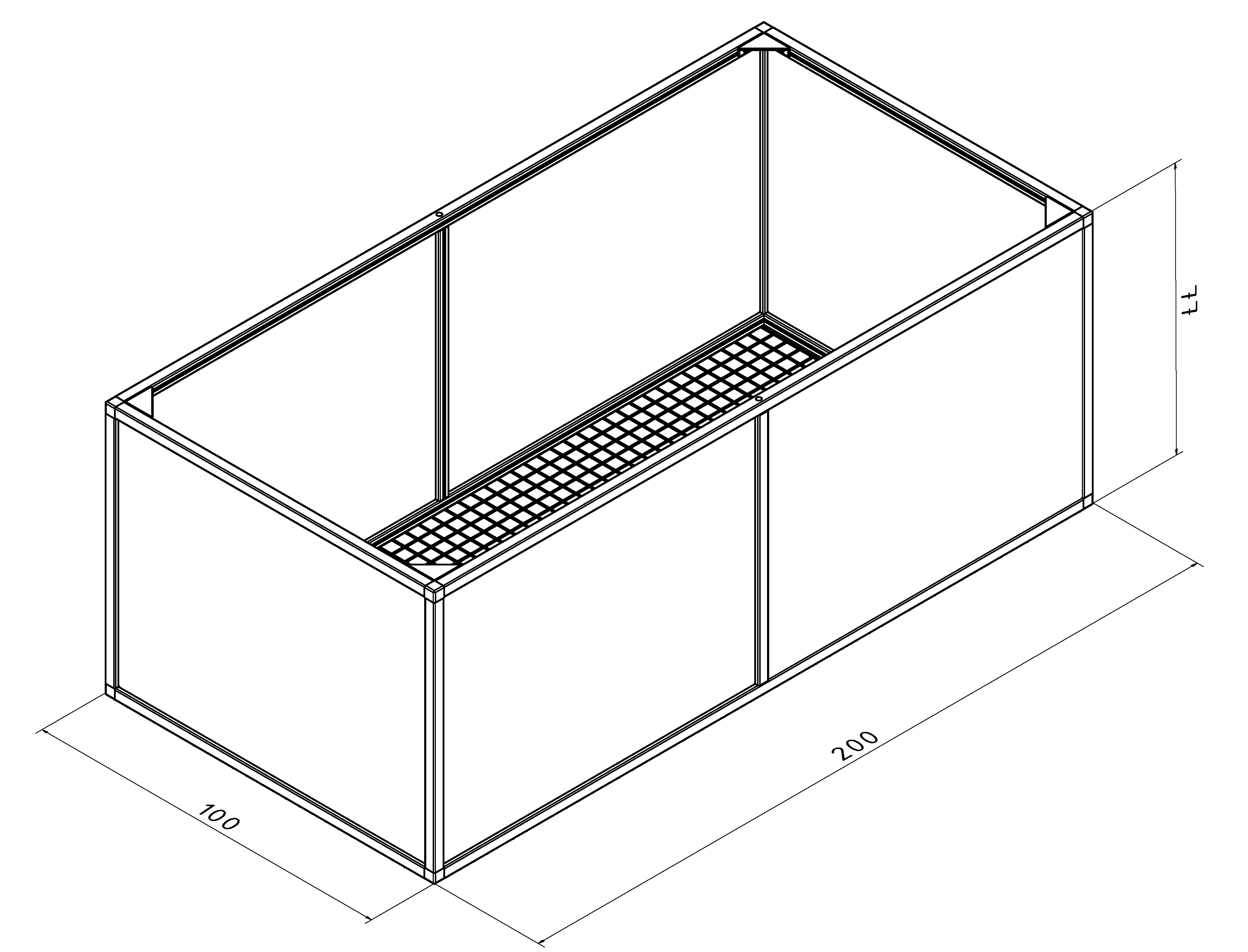 Raised bed aluline 200 x 100 cm