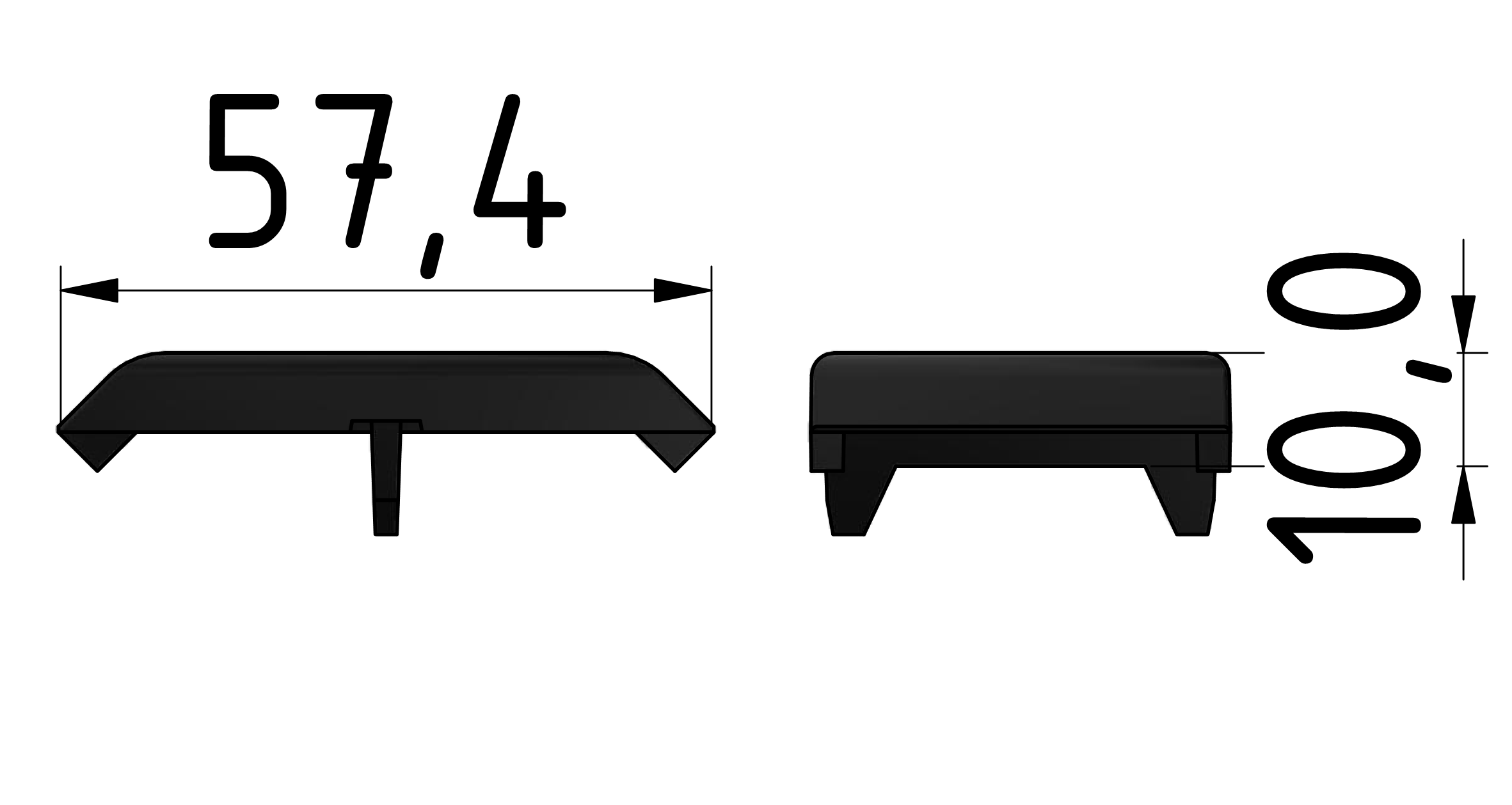 Angle Bracket Cap  40x40, grey-10 Angle Bracket Cap  40x40, grey-10