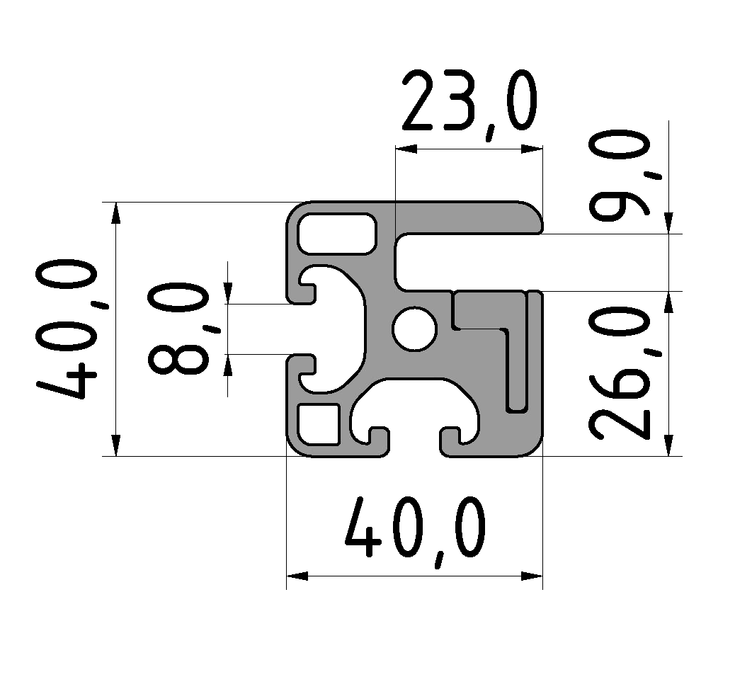 Clamp Profile 8 40x40, natural