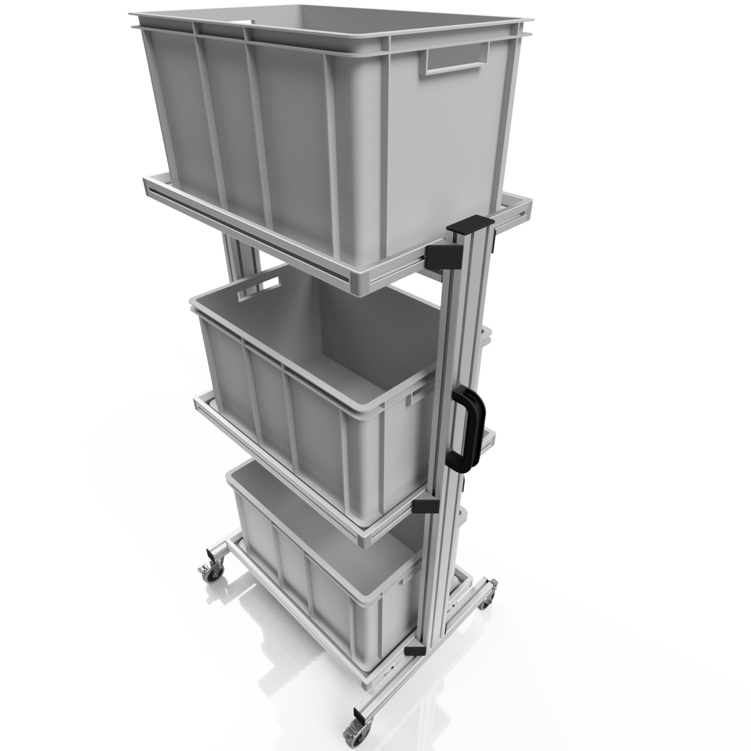 Systemwagen für Eurobehälter 60 x 40 H 134 cm ohne Auszug 