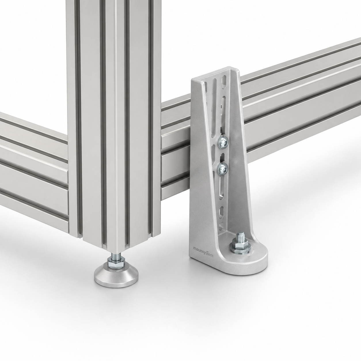 Zestaw narożników podłogowych 160x60x40 szt., kolor białego aluminium – 8 szt.
