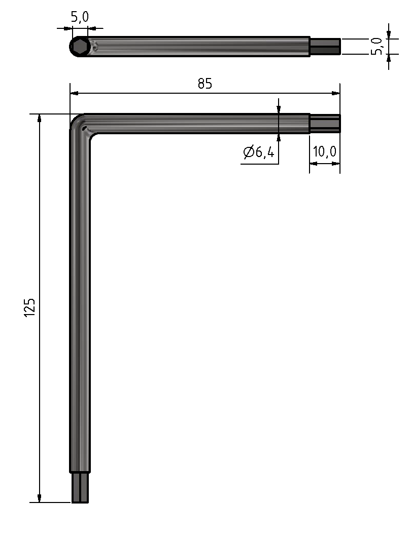 Winkel Schraubendreher SchlĂĽsselweite 5 mm Winkel Schraubendreher SchlĂĽsselweite 5 mm