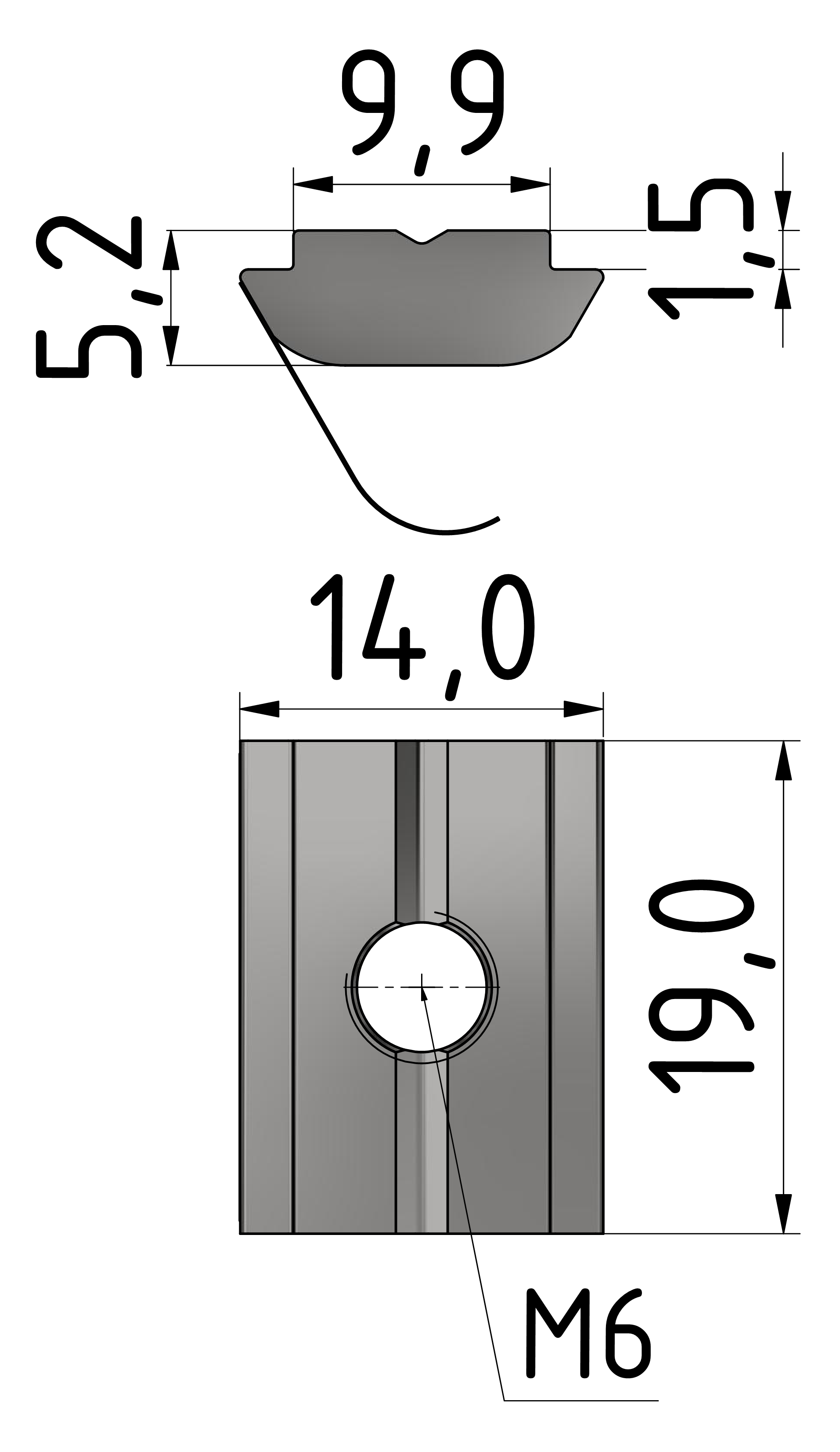 Nutenstein B M6 Feder, verzinkt-10