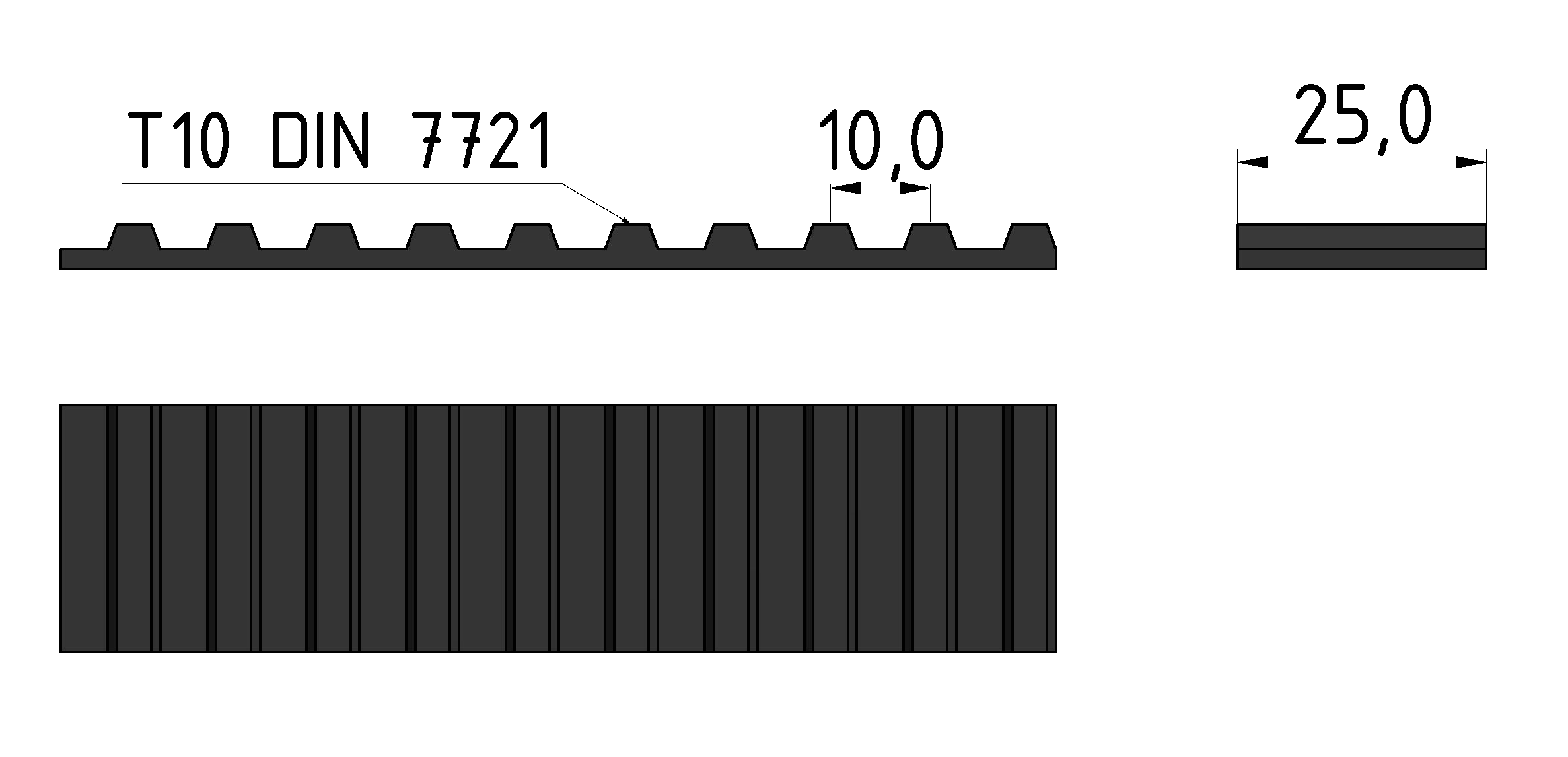Zahnriemen R25 T10