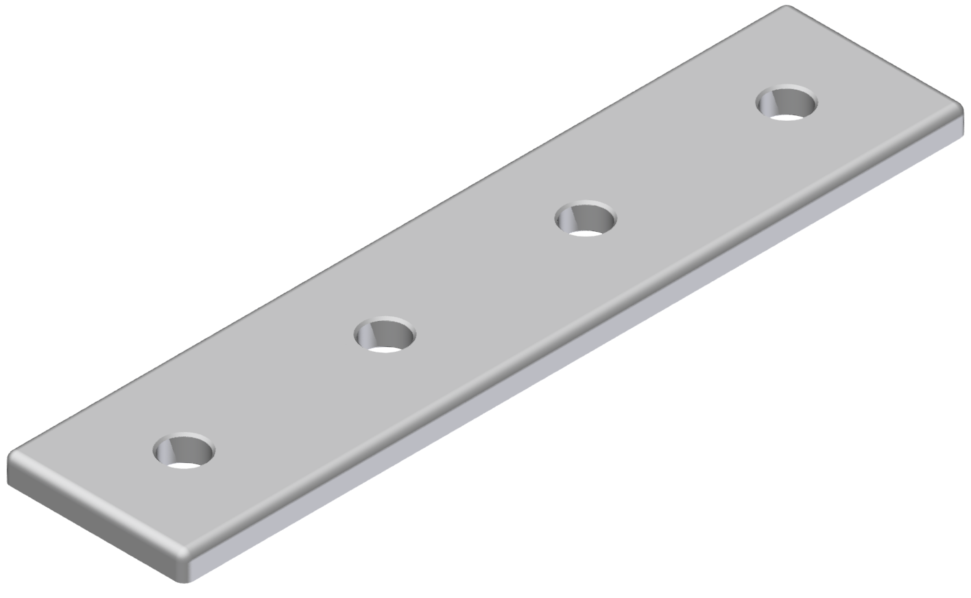 Connection Plate 45x180, natural anodized-10