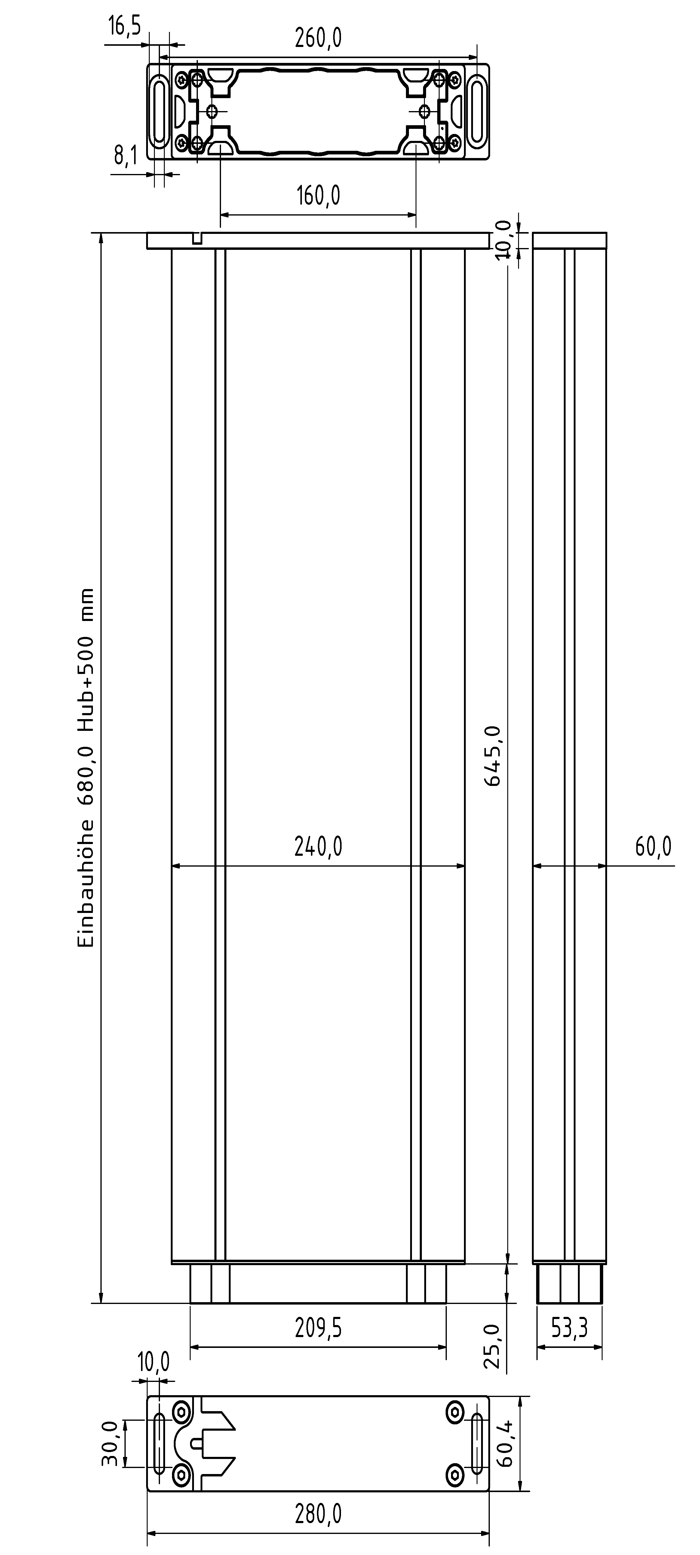 Teleskophubsäule  EL500-3200-9