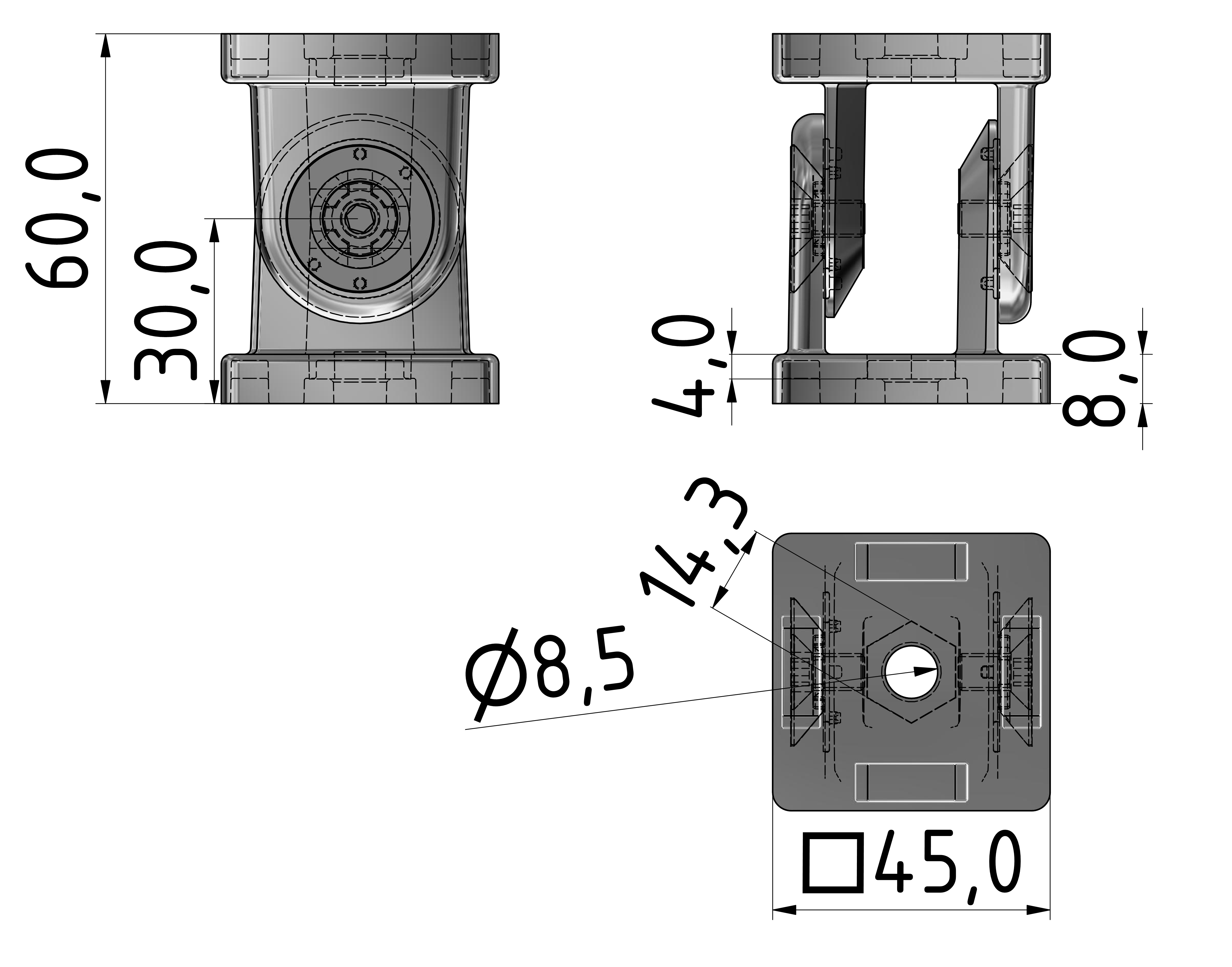 Gelenk 45, weißaluminium-10