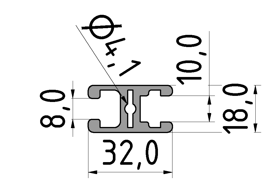 Clamp Profile 8 32x18, natural