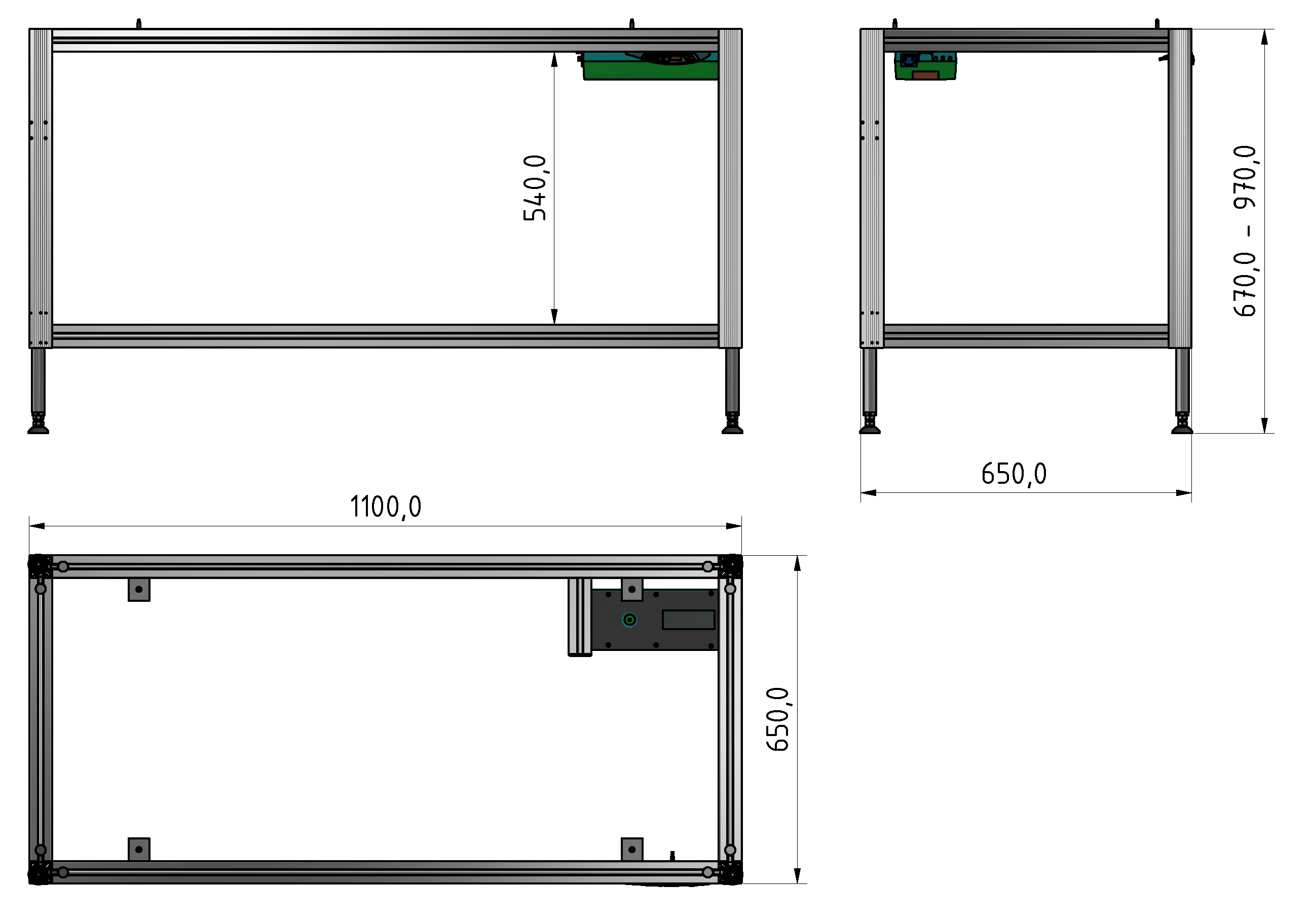 Packing Line ergo table frame