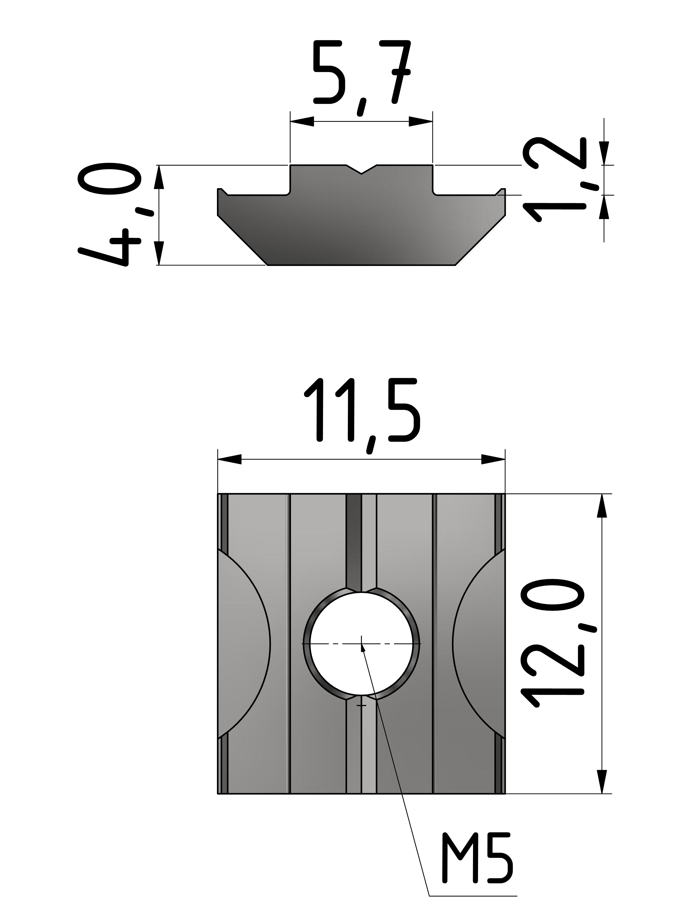Nutenstein B M5, Edelstahl-6