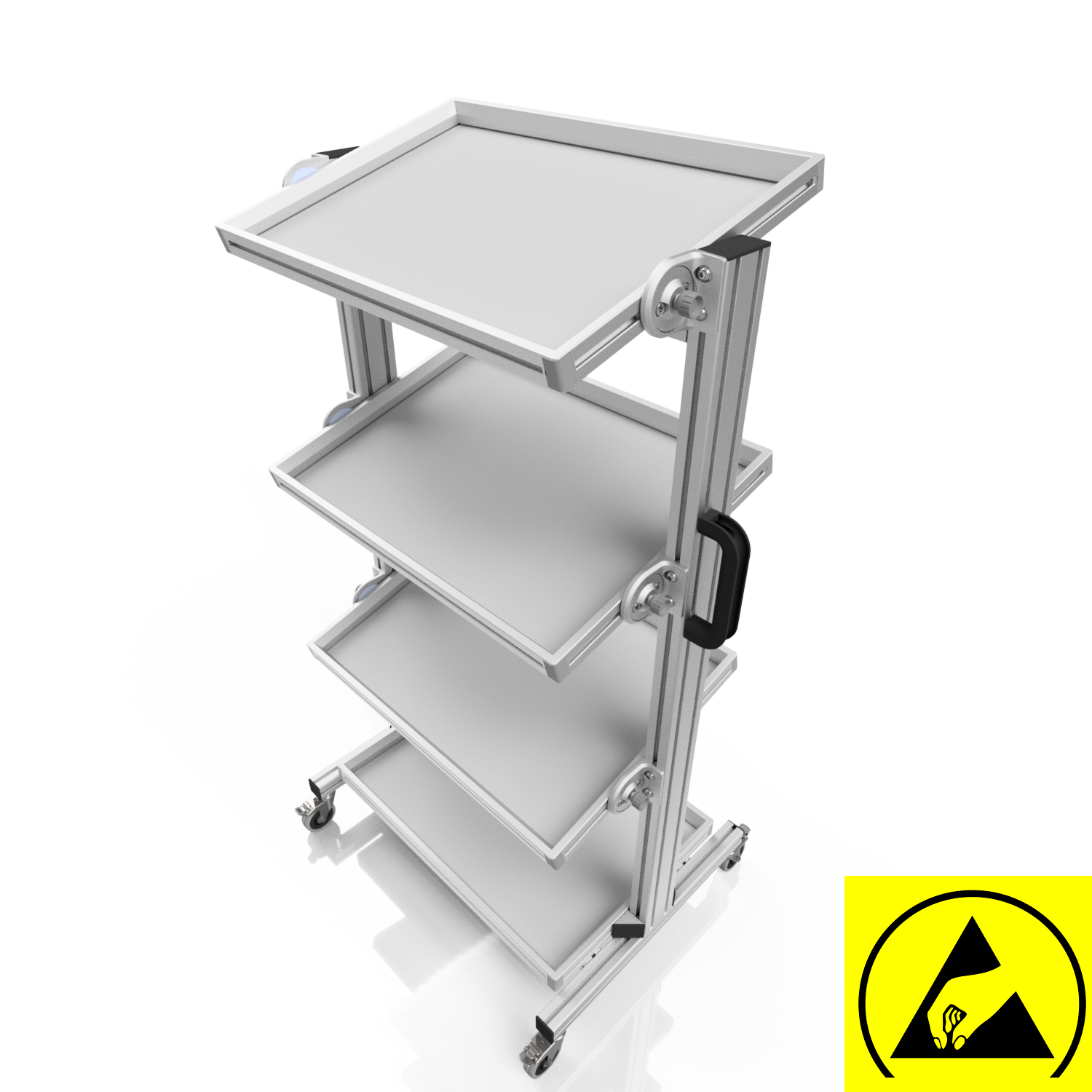ESD system trolley for Euro containers 60 x 40 H 134 cm tiltable ESD system trolley for Euro containers 60 x 40 H 134 cm tiltable