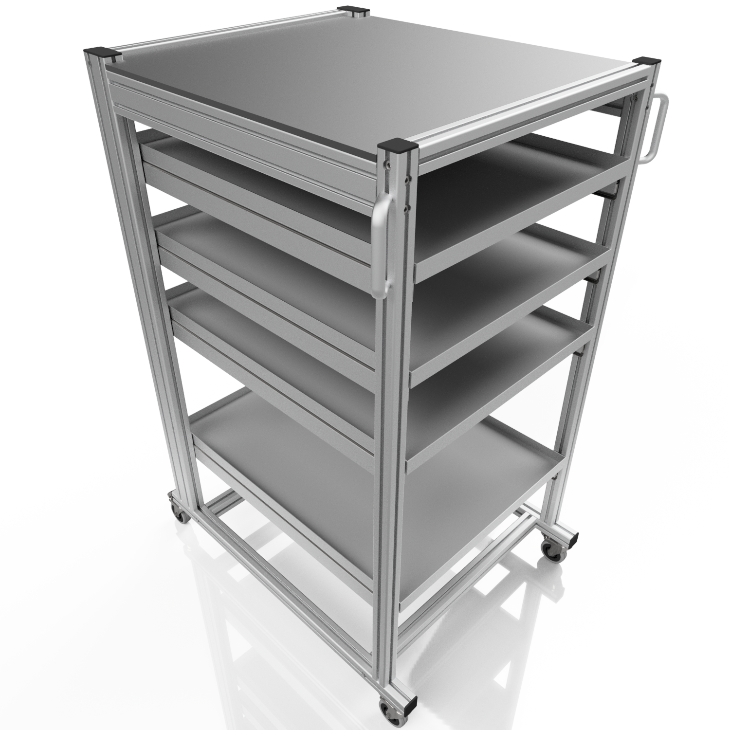 Systemwagen für Eurobehälter 80x60 H 134 cm 