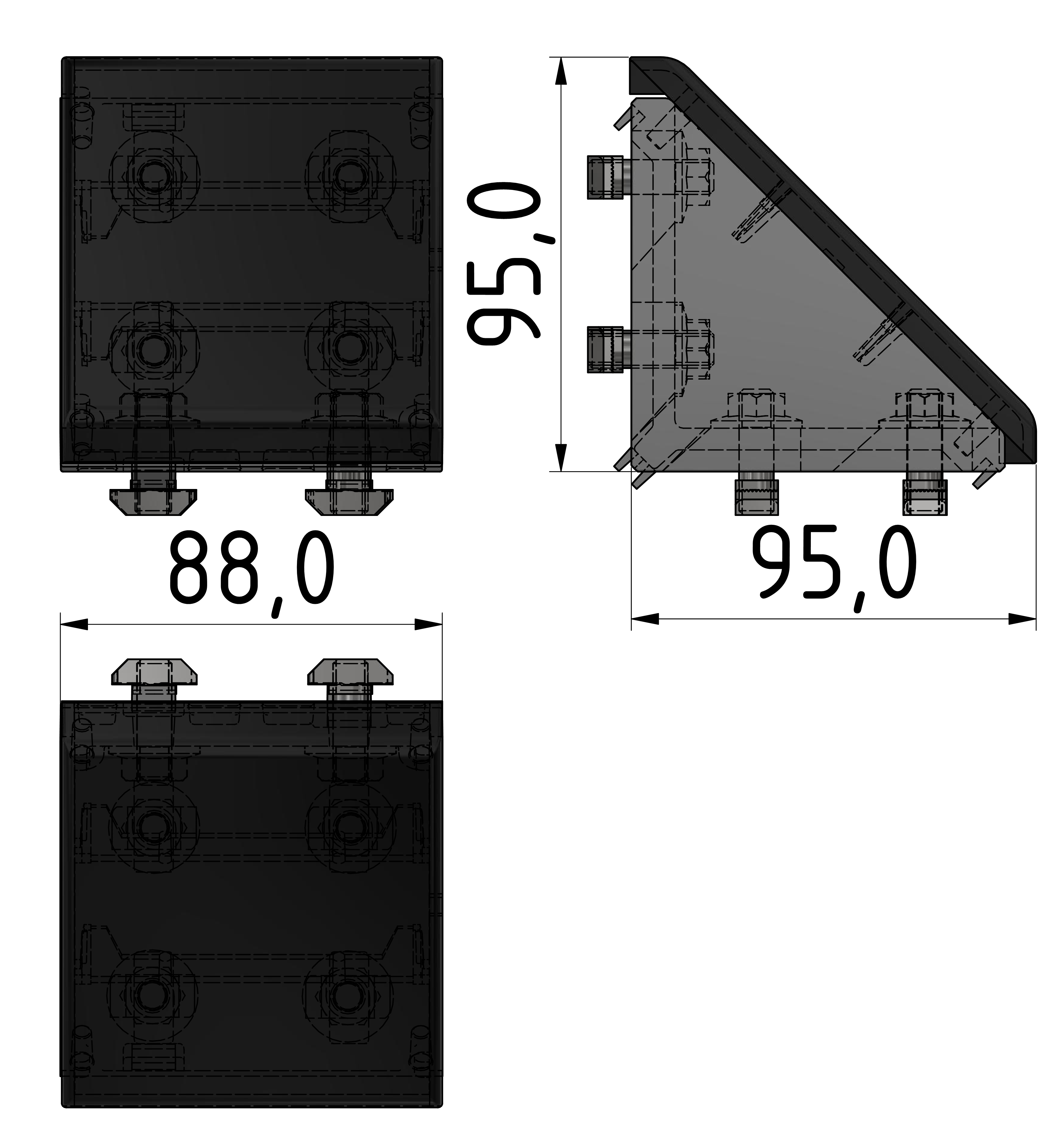 Winkelsatz 90x90, natur-10
