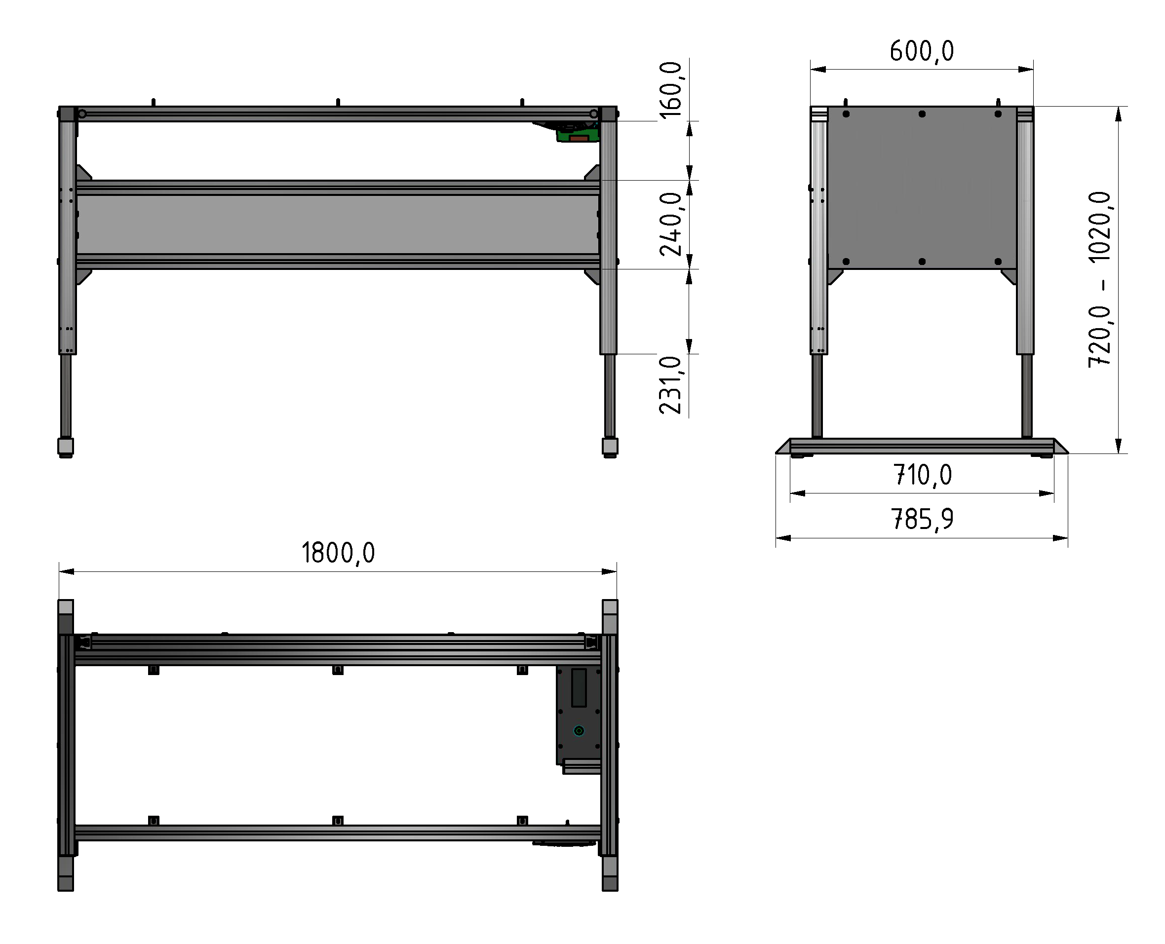 Basic Line ergo  table frame