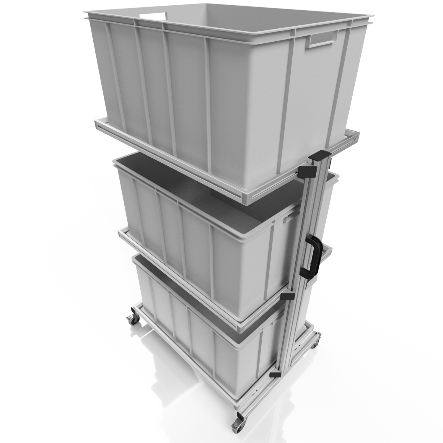 System trolley for Euro containers 80 x 60 H 134 cm without pull-out