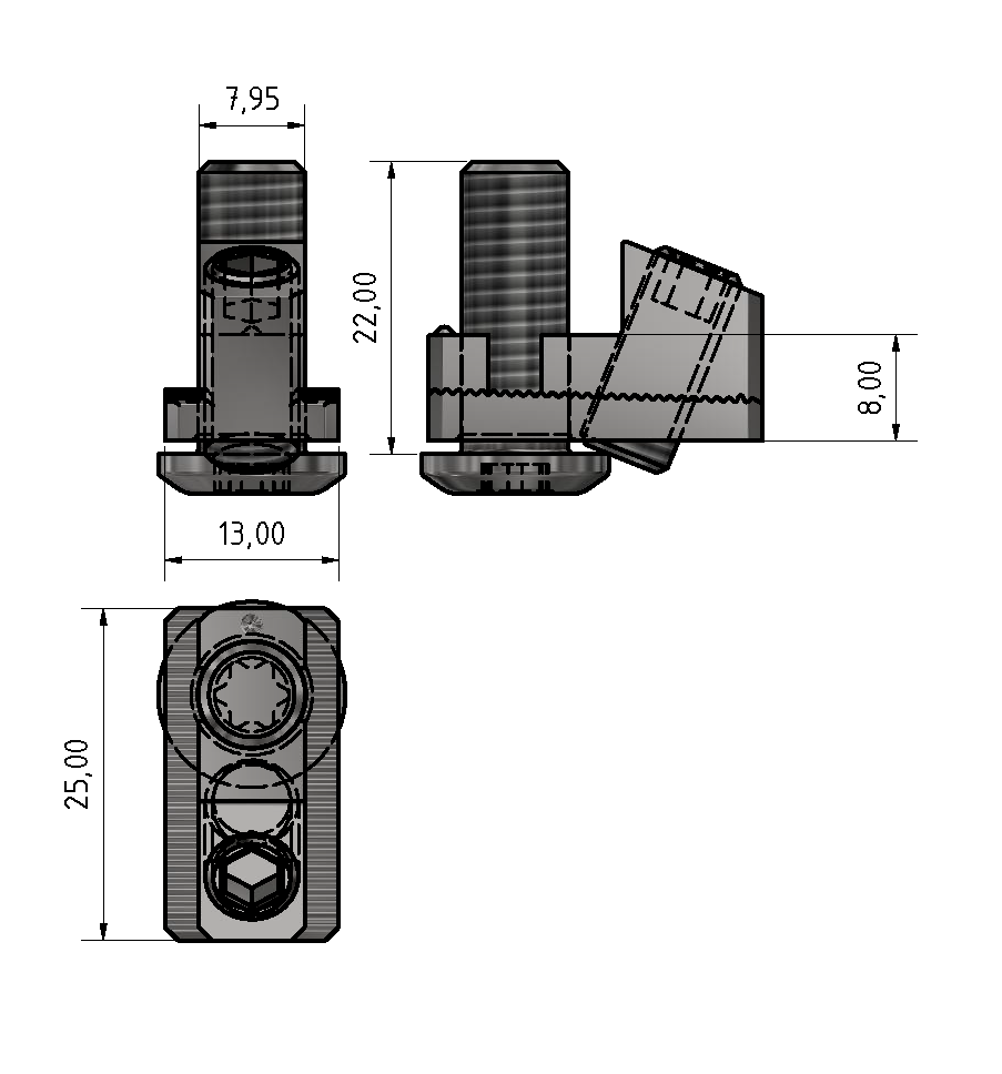 Profil-Verbinder 8 90° Satz, verzinkt