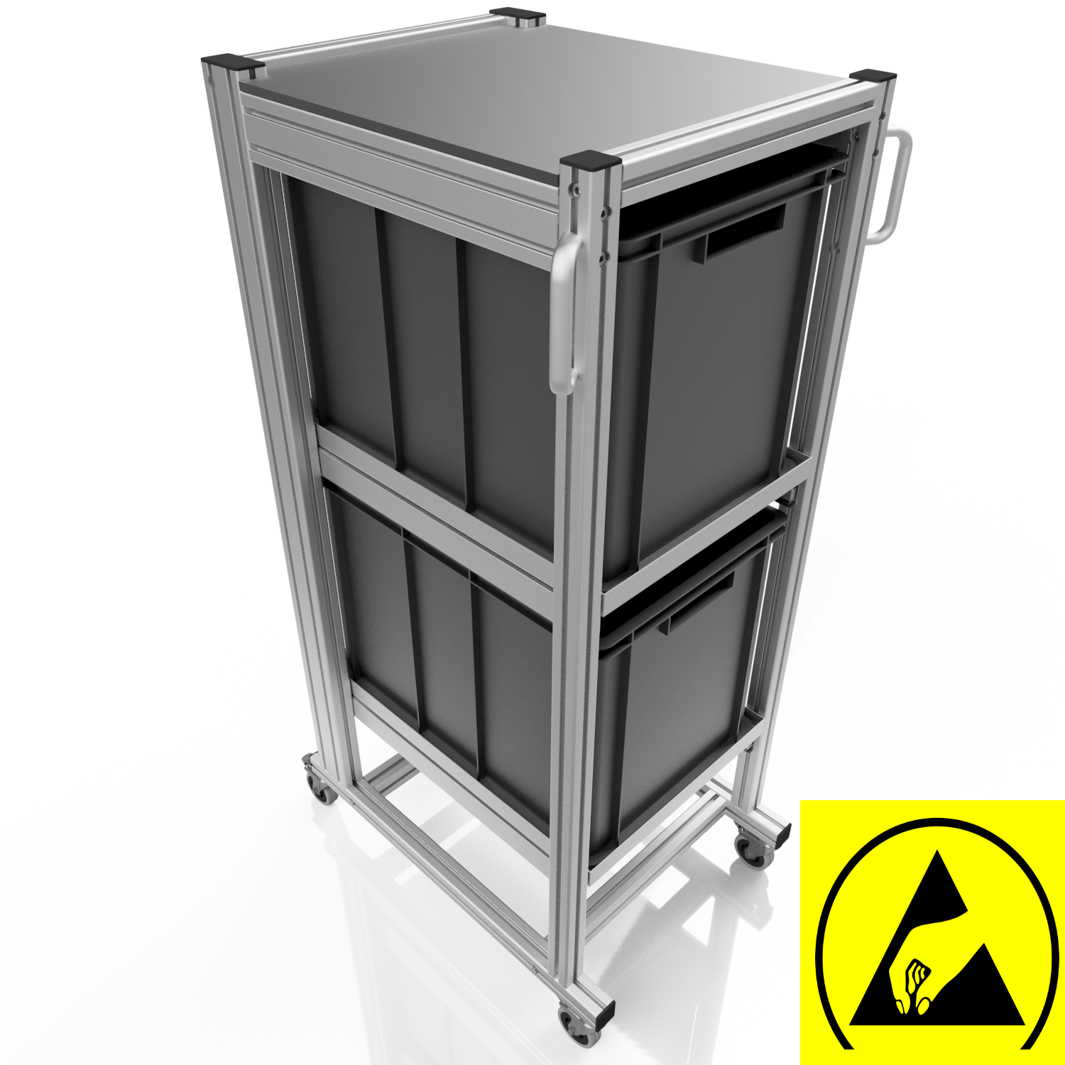 ESD Systemwagen für Eurobehälter 60x40 H 134 cm