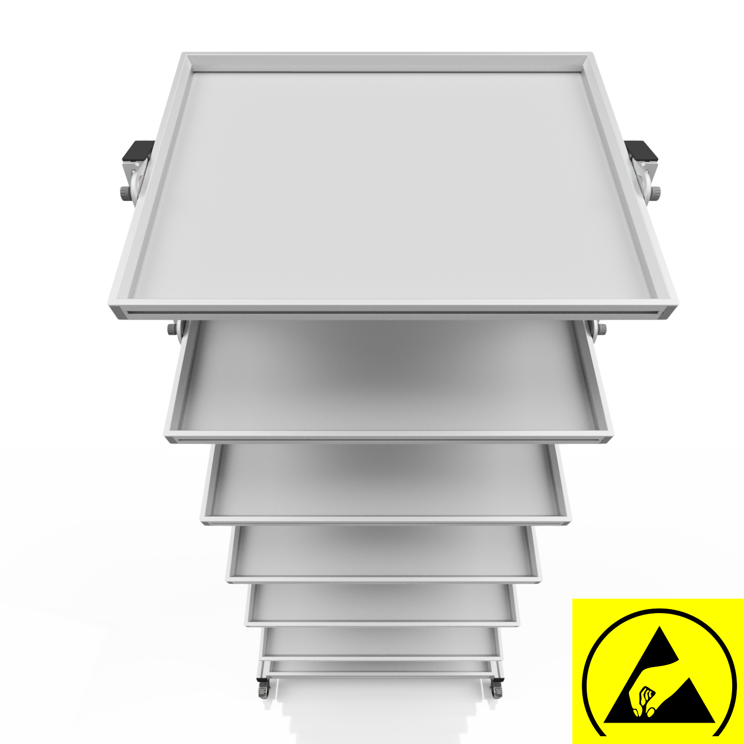 ESD Systemwagen für Eurobehälter 80 x 60 H 200 cm neigbar