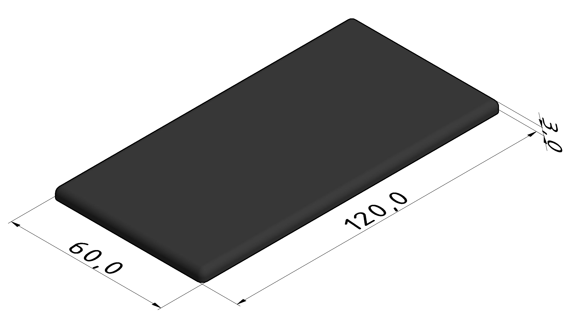 Abdeckkappe 6 120x60, schwarz Abdeckkappe 6 120x60, schwarz