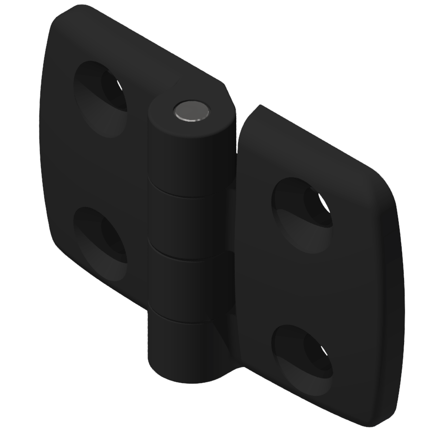 Plastic Combi Hinge non detachable 40x50 PA, black-10