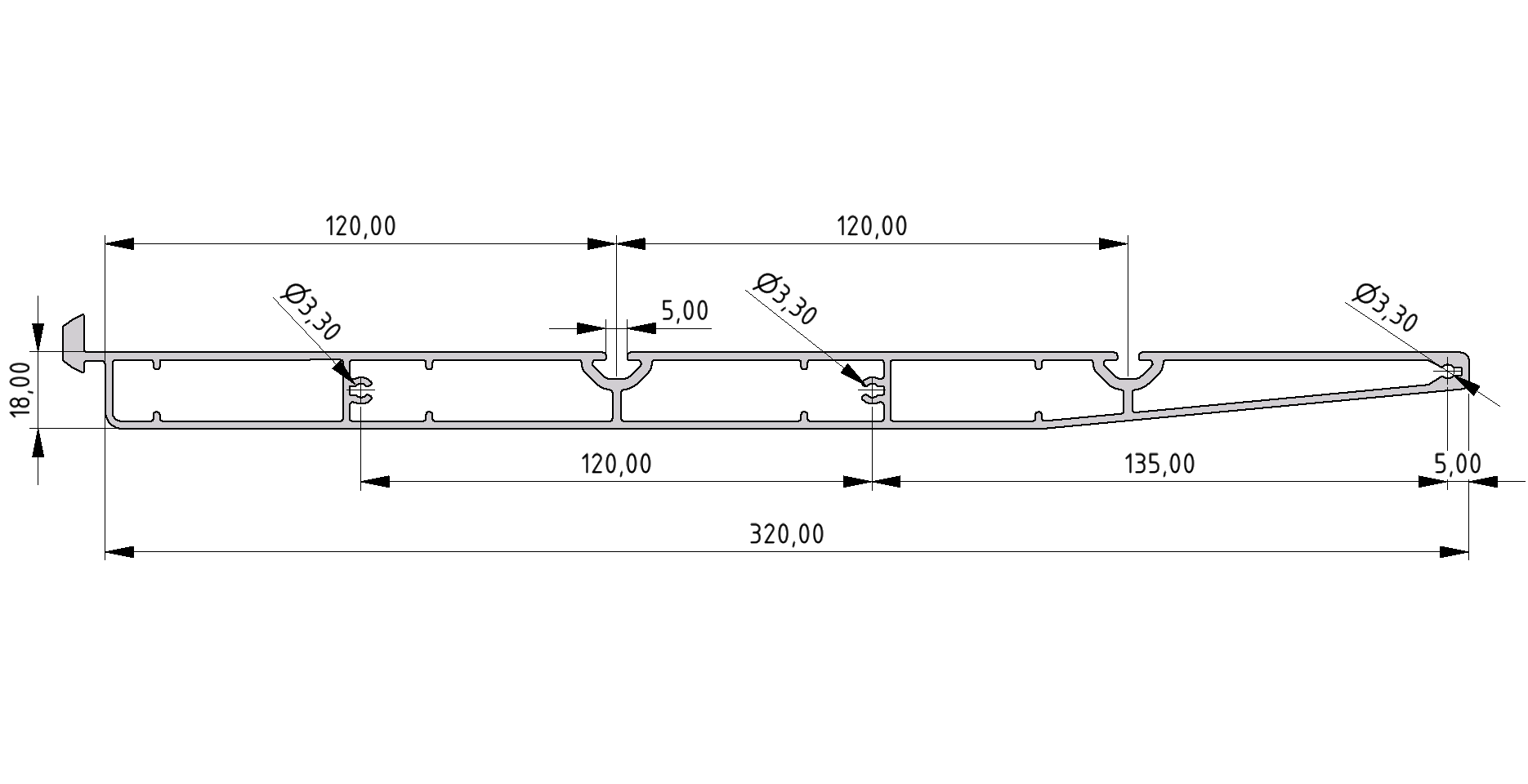 Profile 8 80x40, natural Profile 8 80x40, natural