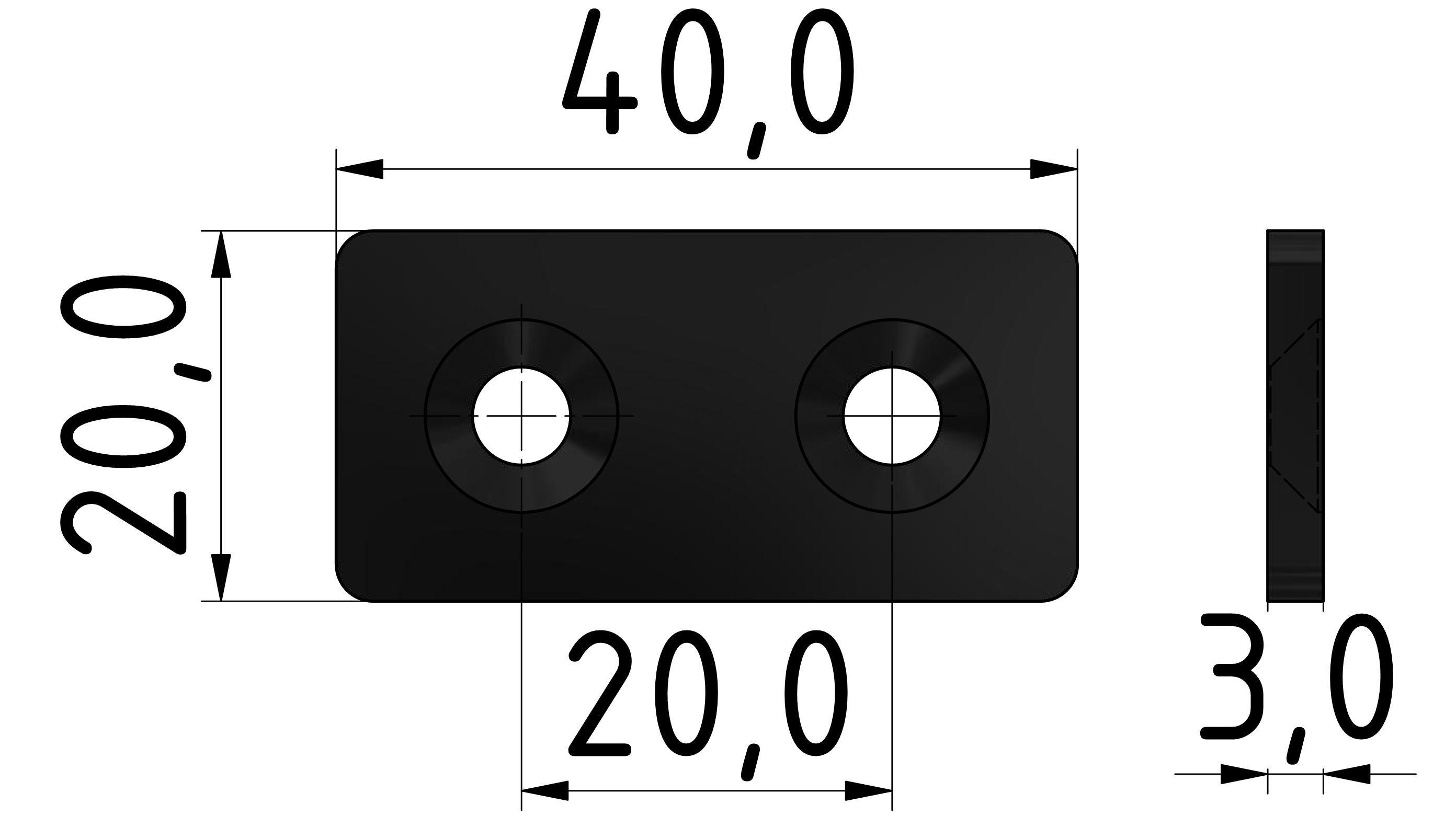 Lasche 20 ST, schwarz-6